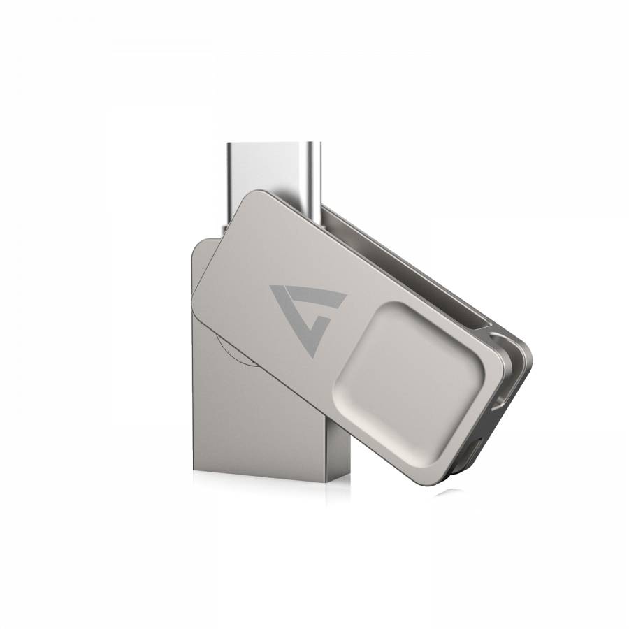 Rca Informatique - image du produit : 64GB TYPE-C+USB 3.2 GEN1 SILVER USB A FLASH DRIVE + TYPE-C