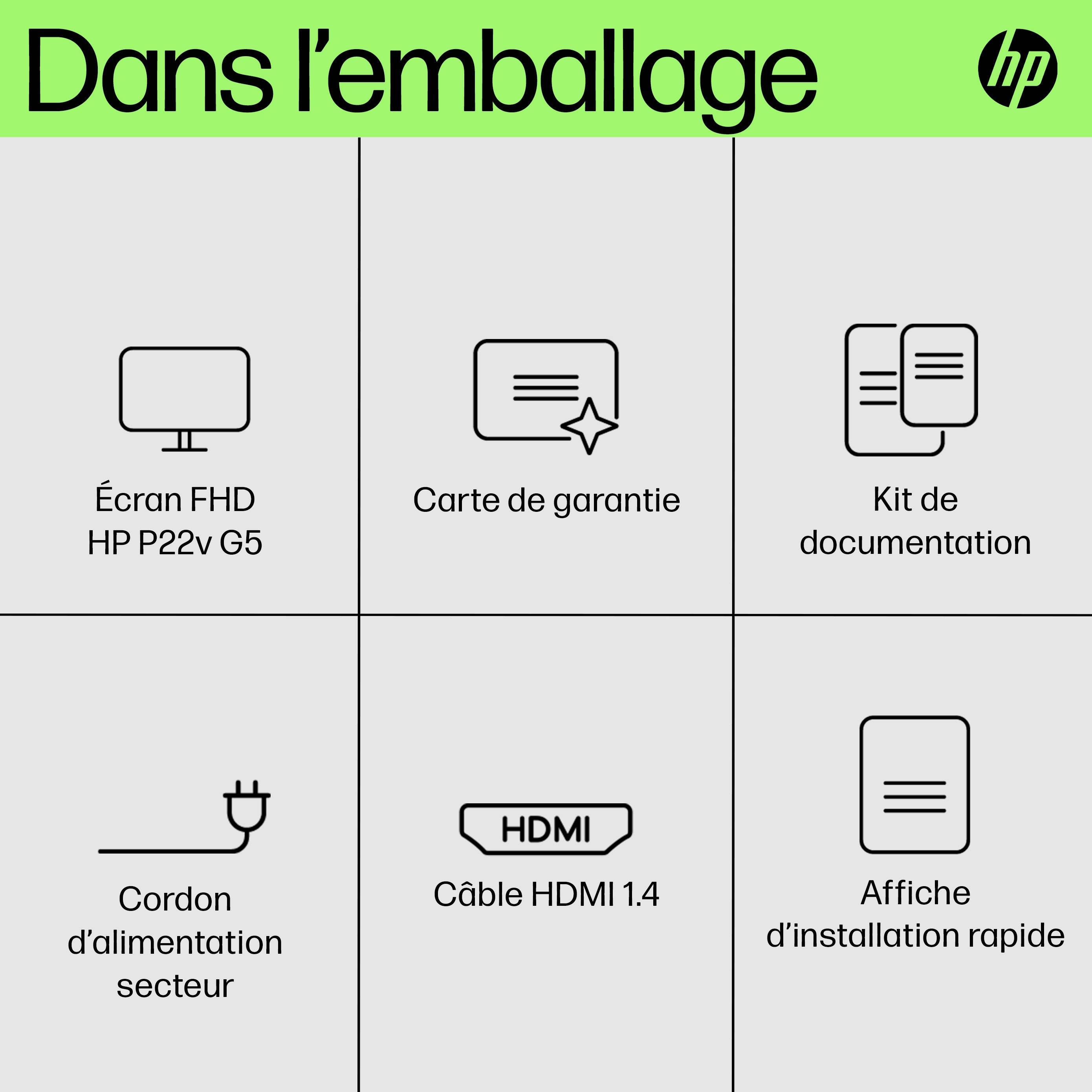 Rca Informatique - image du produit : 21.45IN 1920 X 1080 FHD 16:09 5 P22V G5 HDMI VGA