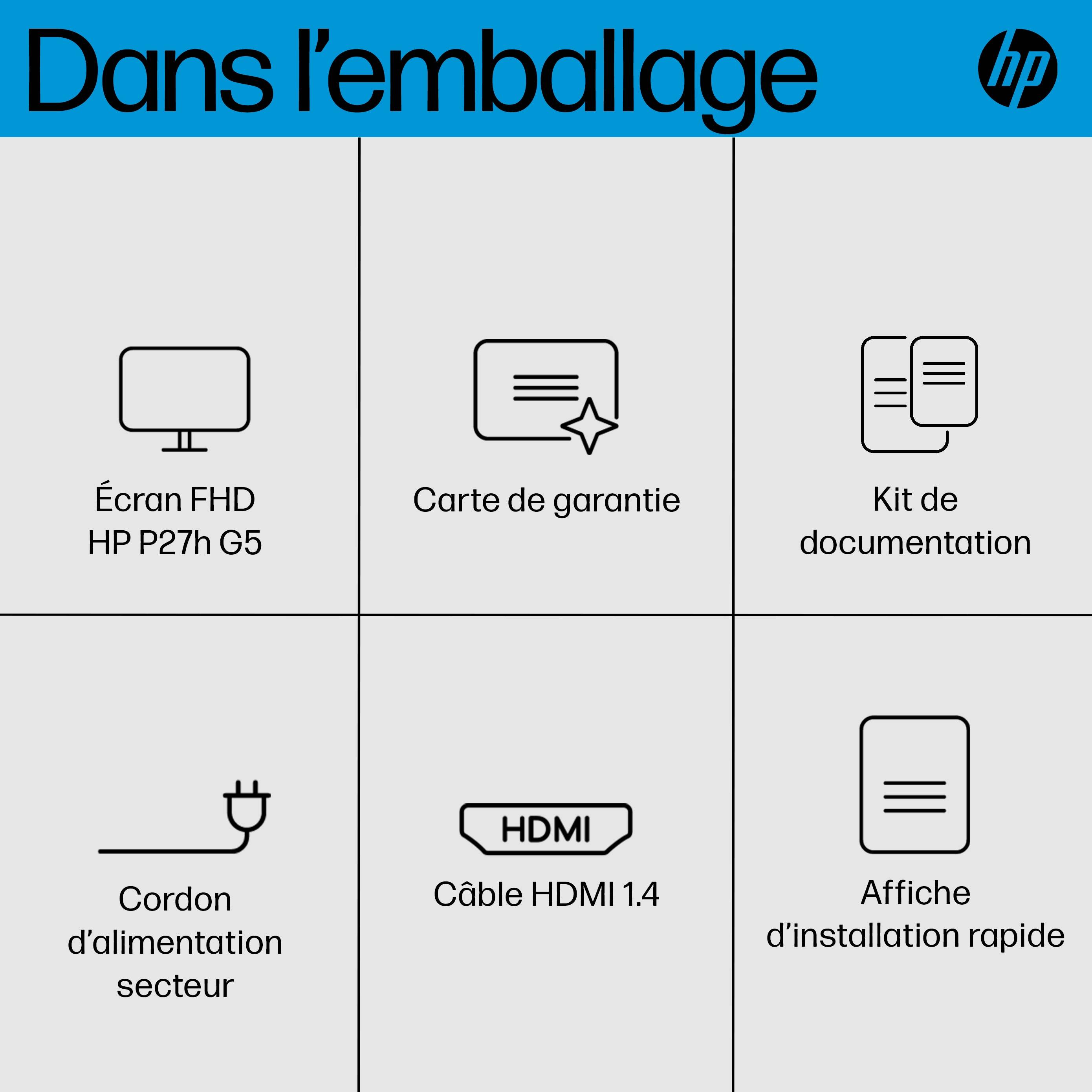 Rca Informatique - image du produit : P27H G5 MONITOR 27IN 16:9 1920X1080 FHD 1000:1