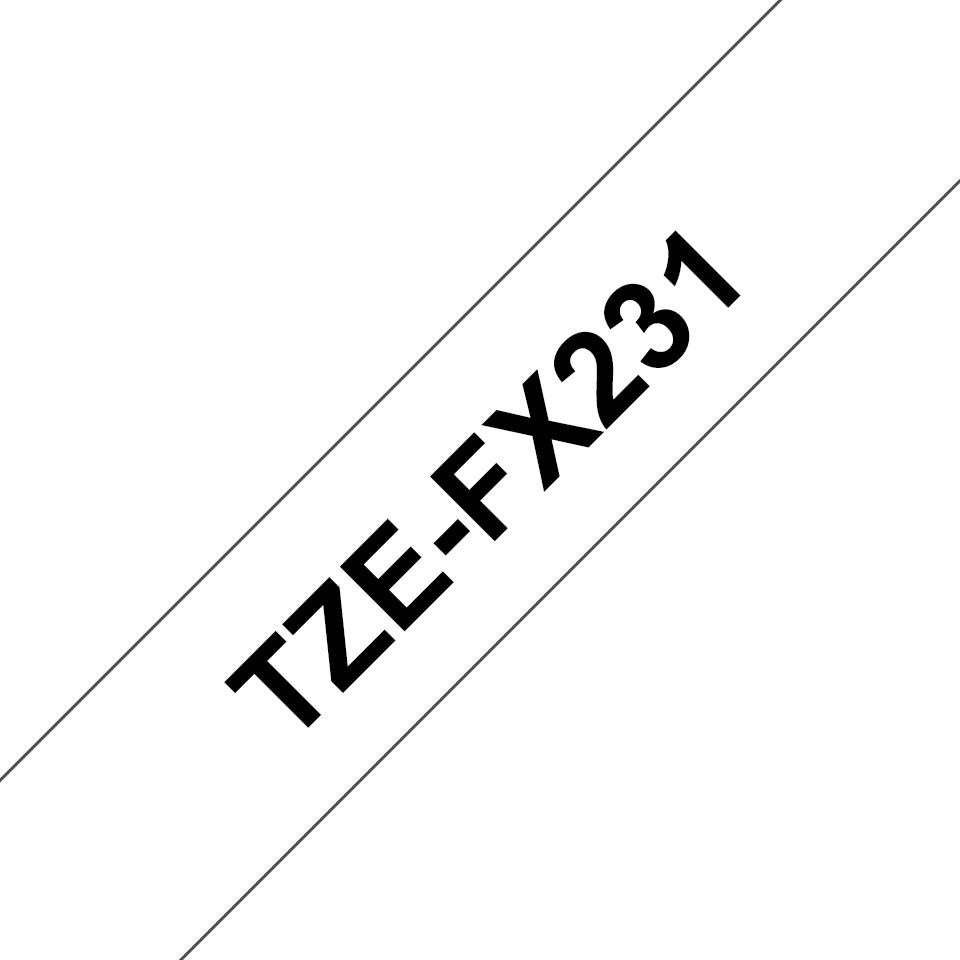 Rca Informatique - image du produit : TZEFX231 LAMINATED TAPE 12MM 8M NOIR/BLANC