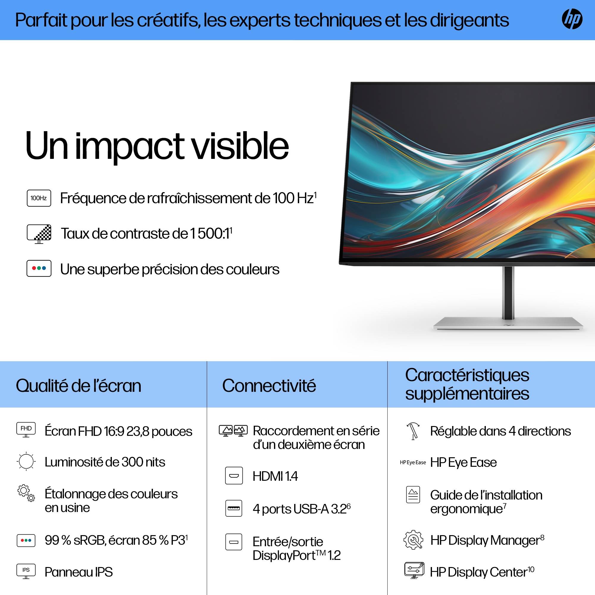 Rca Informatique - image du produit : S7 PRO 724PF FHD 23.8IN 1920X1080 16:9 HDMI/DP