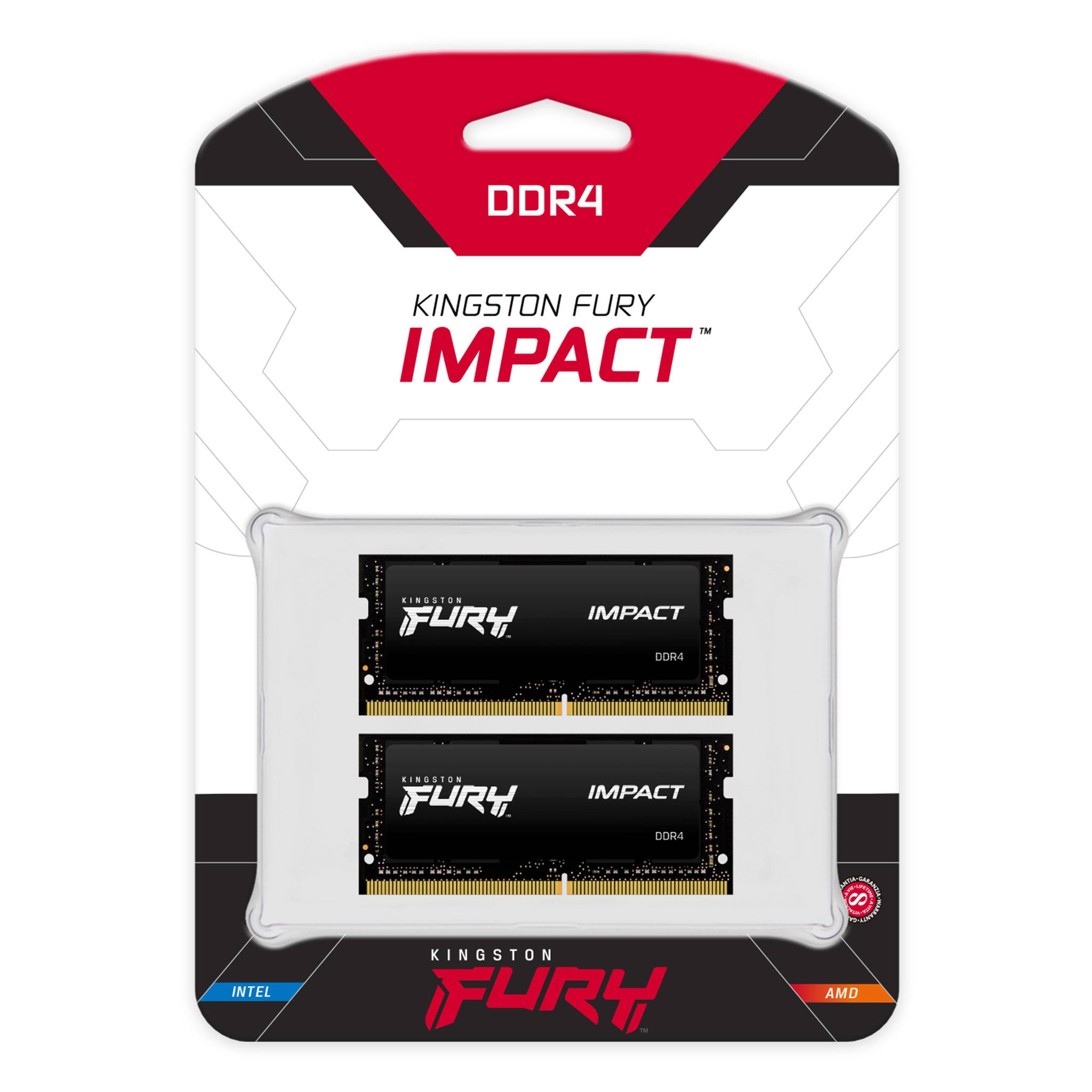 Rca Informatique - image du produit : 32GB DDR4-2666MHZ CL15 SODIMM (KIT OF 2) 1GX8 FURY IMPACT