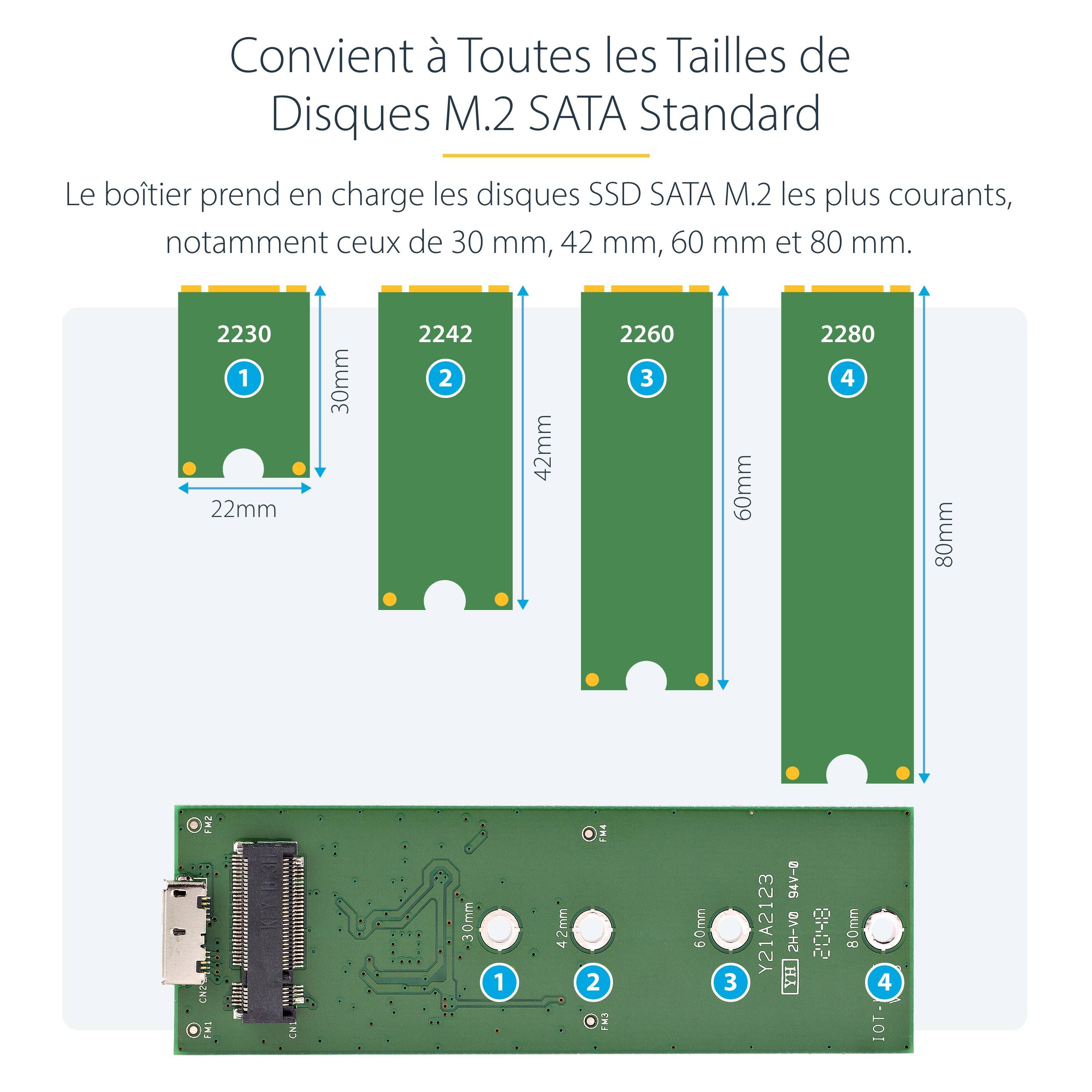 Rca Informatique - image du produit : BOITIER USB 3.0 POUR SSD SATA M.2 NGFF AVEC UASP