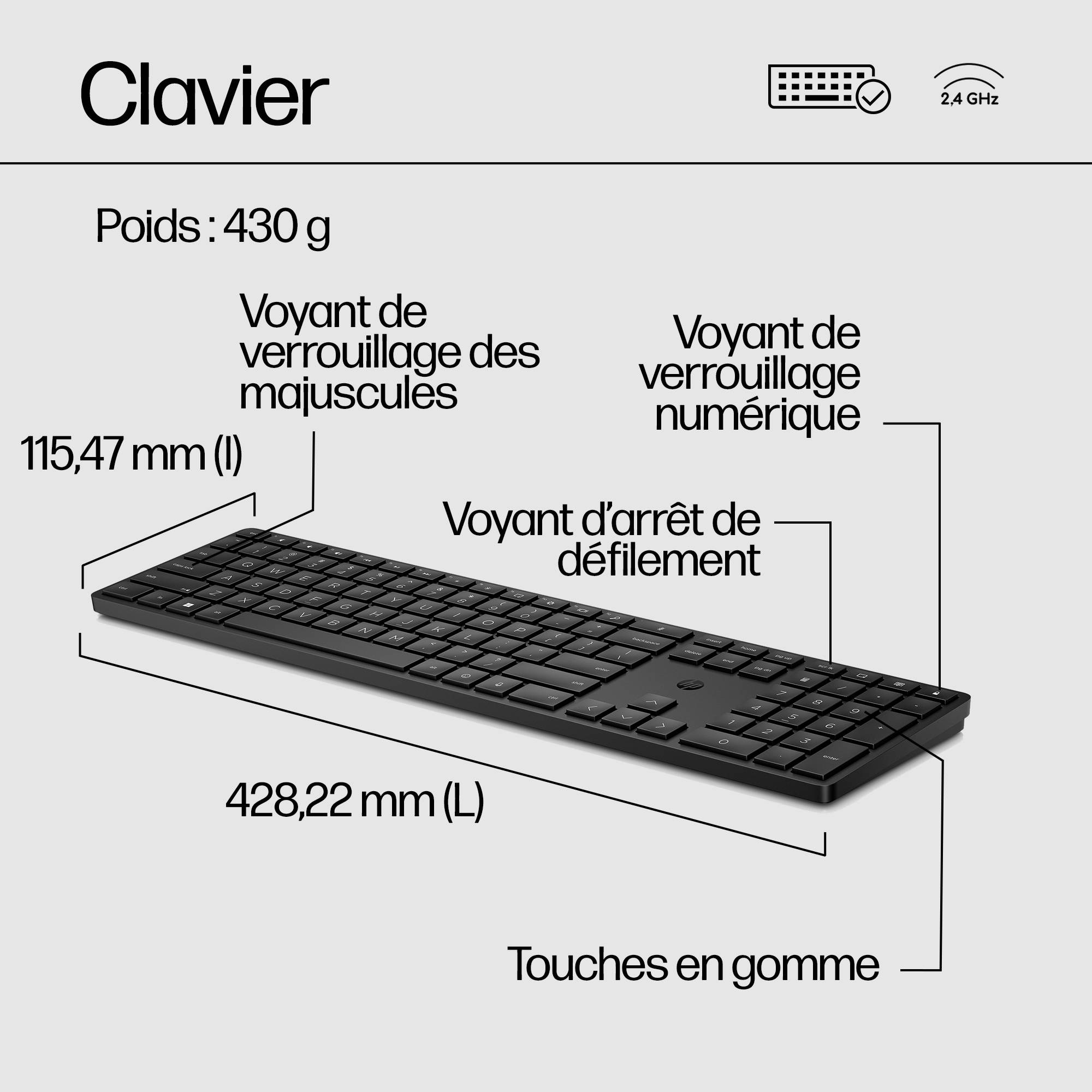 Rca Informatique - image du produit : HP 650 WIRELESS KB/MSE COMBO