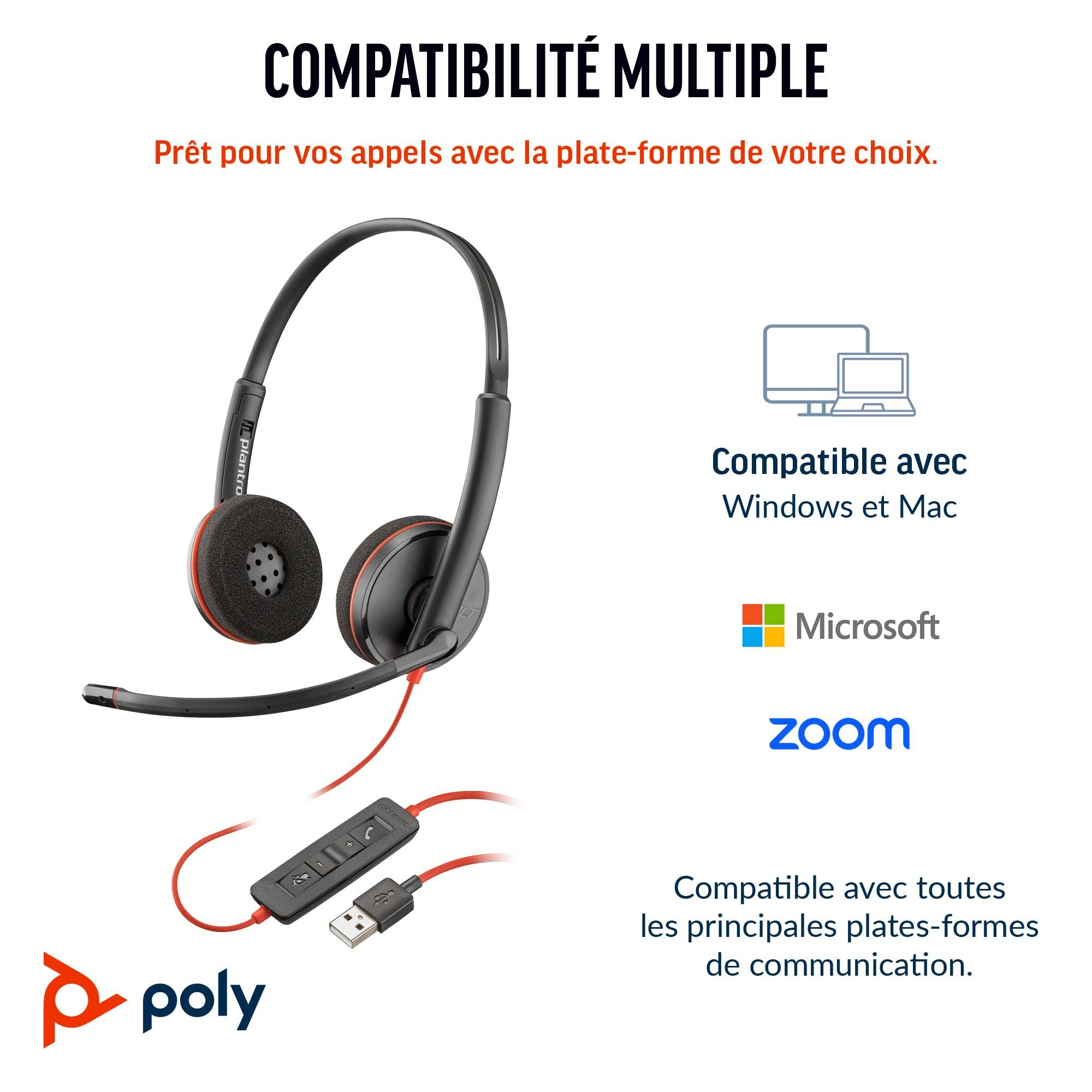 Rca Informatique - image du produit : POLY BW 3220 STEREO USB-C HS +USB-C/A