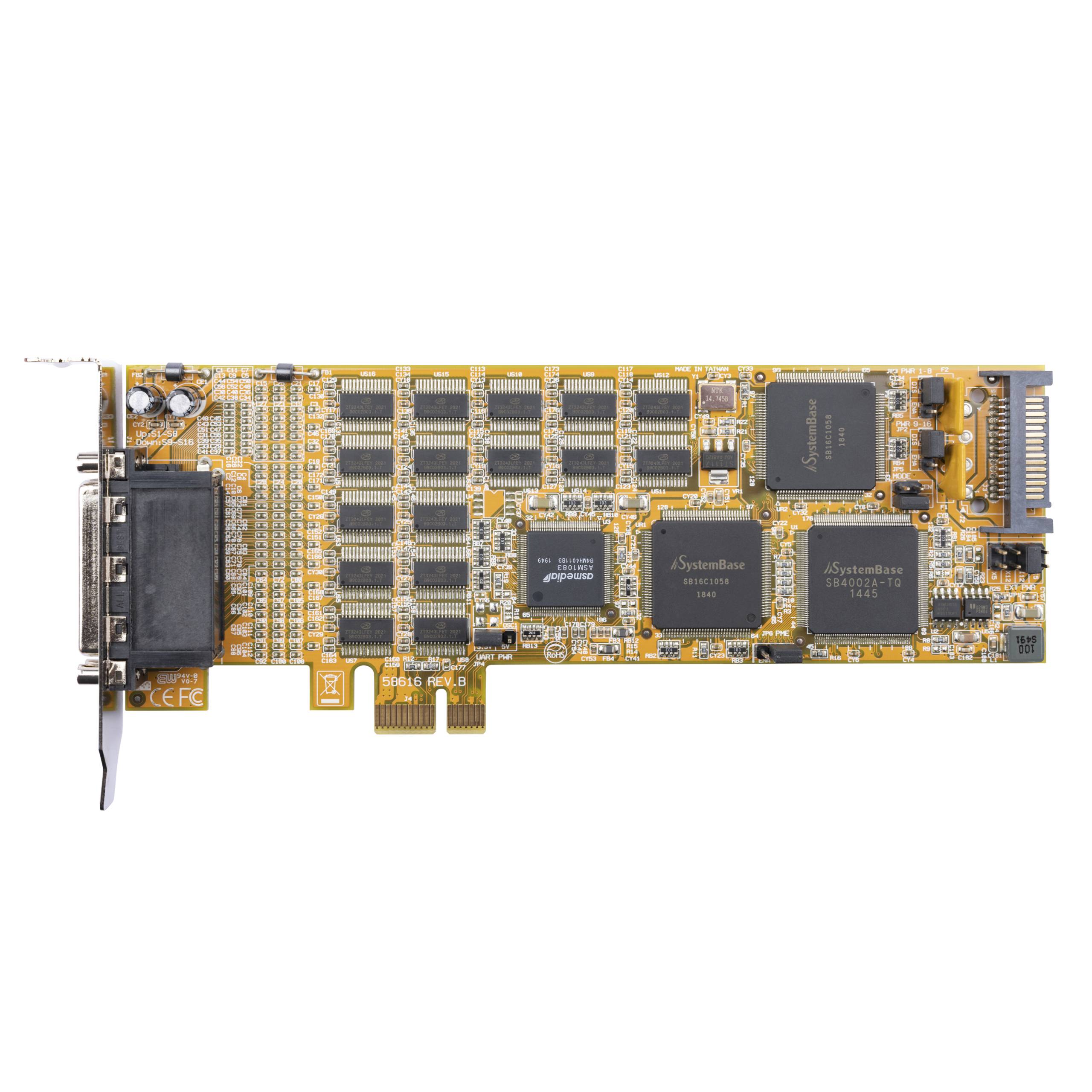 Rca Informatique - image du produit : CARTE PCI EXPRESS A 16 PORTS SERIE DB9 RS232