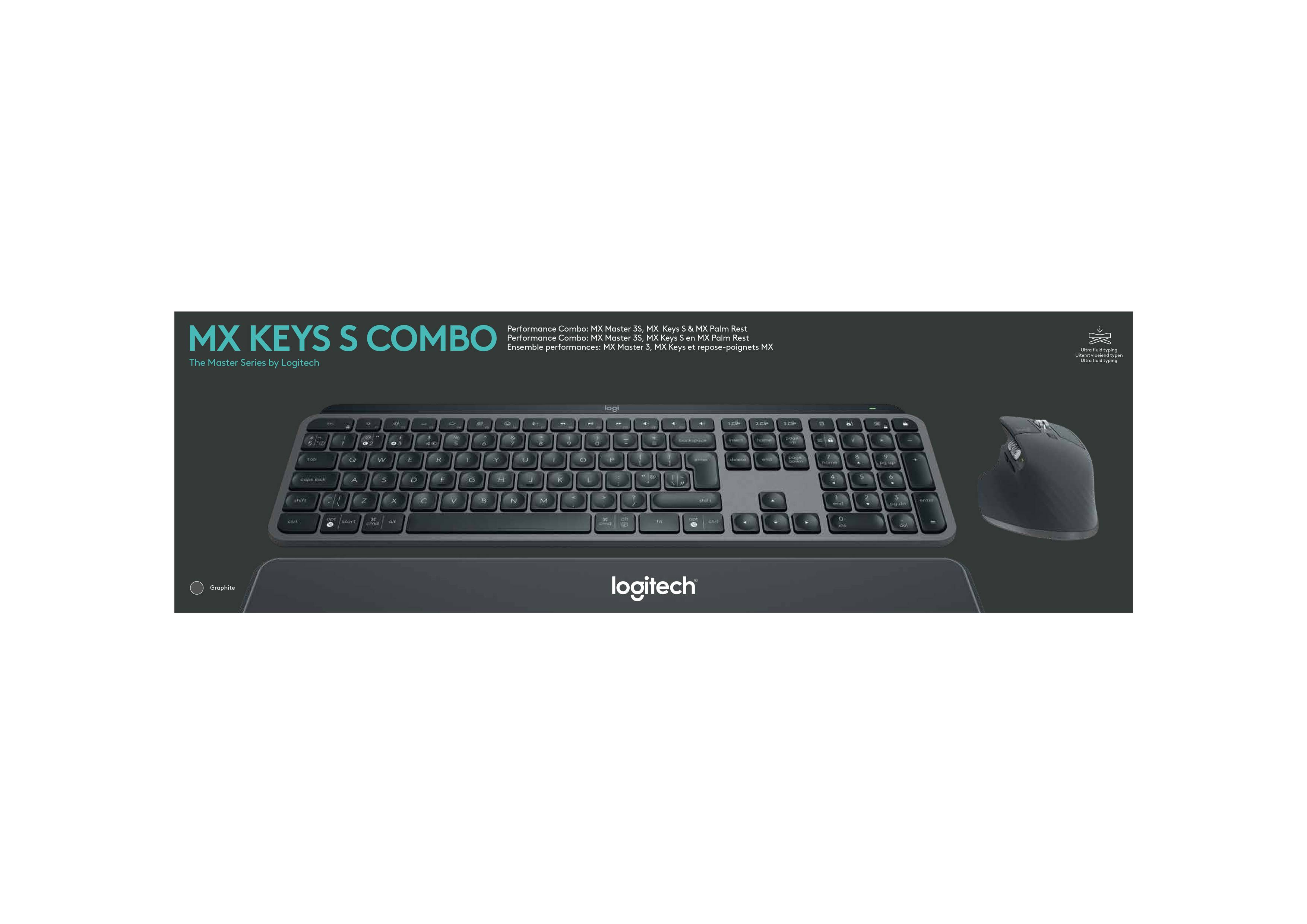 Rca Informatique - image du produit : MX KEYS S COMBO - GRAPHITE FRA - BT - N/A - CENTRAL-419