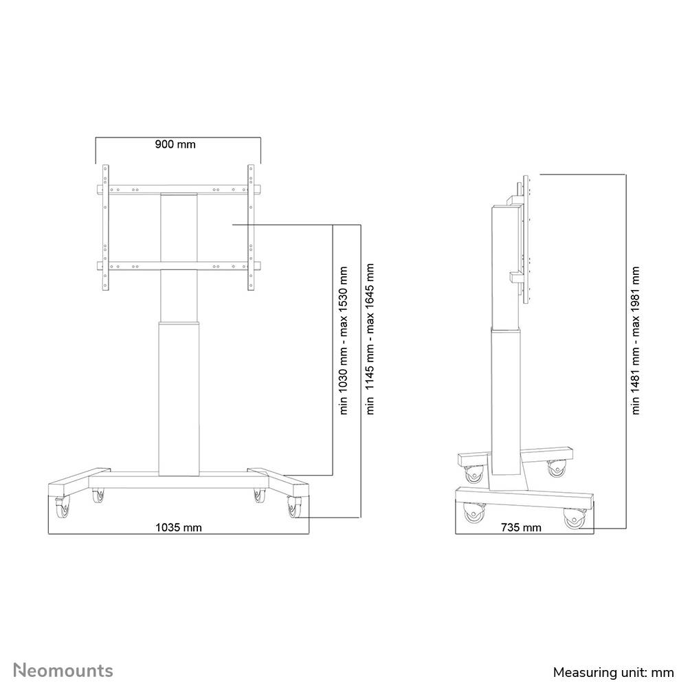 Rca Informatique - image du produit : MOTORISED MOBILE FLOOR STAND - VESA 200X200 UP TO 800X600