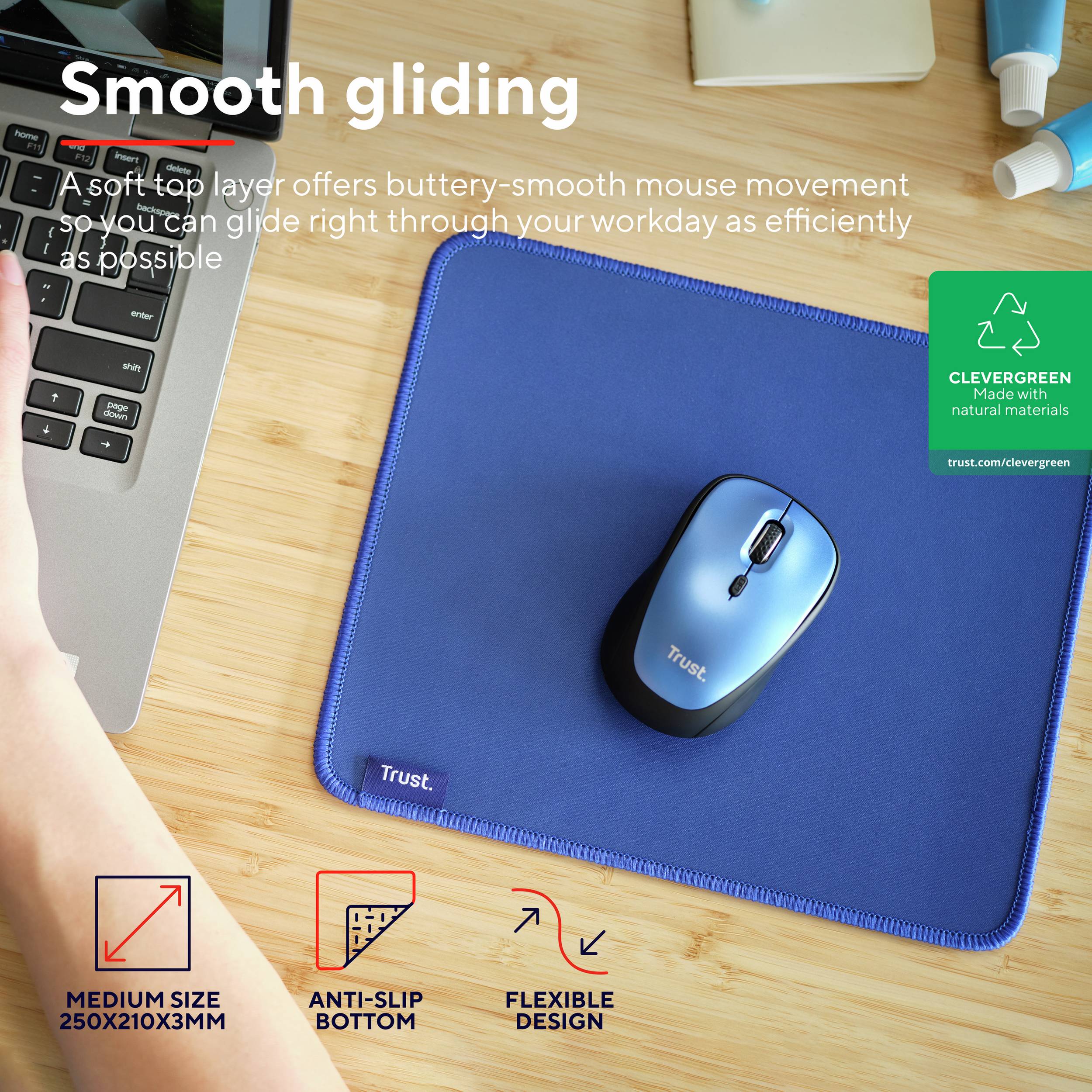 Rca Informatique - image du produit : BOYE MOUSE PAD ECO BLUE