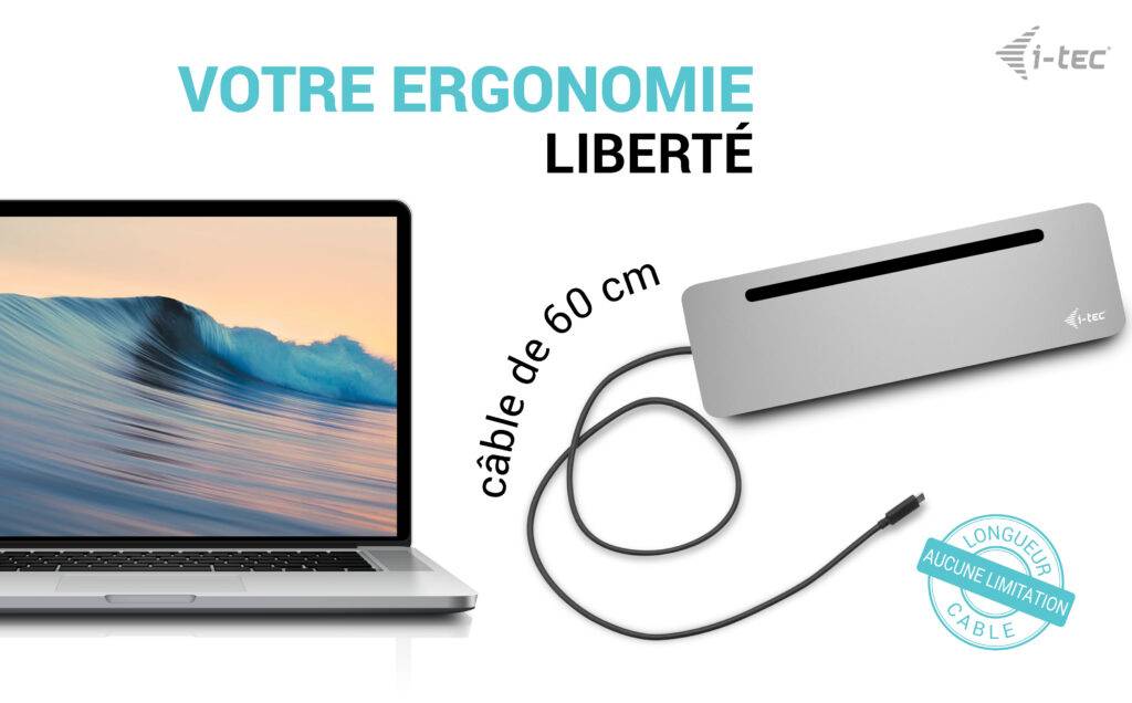 Rca Informatique - image du produit : I-TEC USB-C ERGO DOCK + CHARGER 3X LCD + CHARGER 100W (BUNDLE)