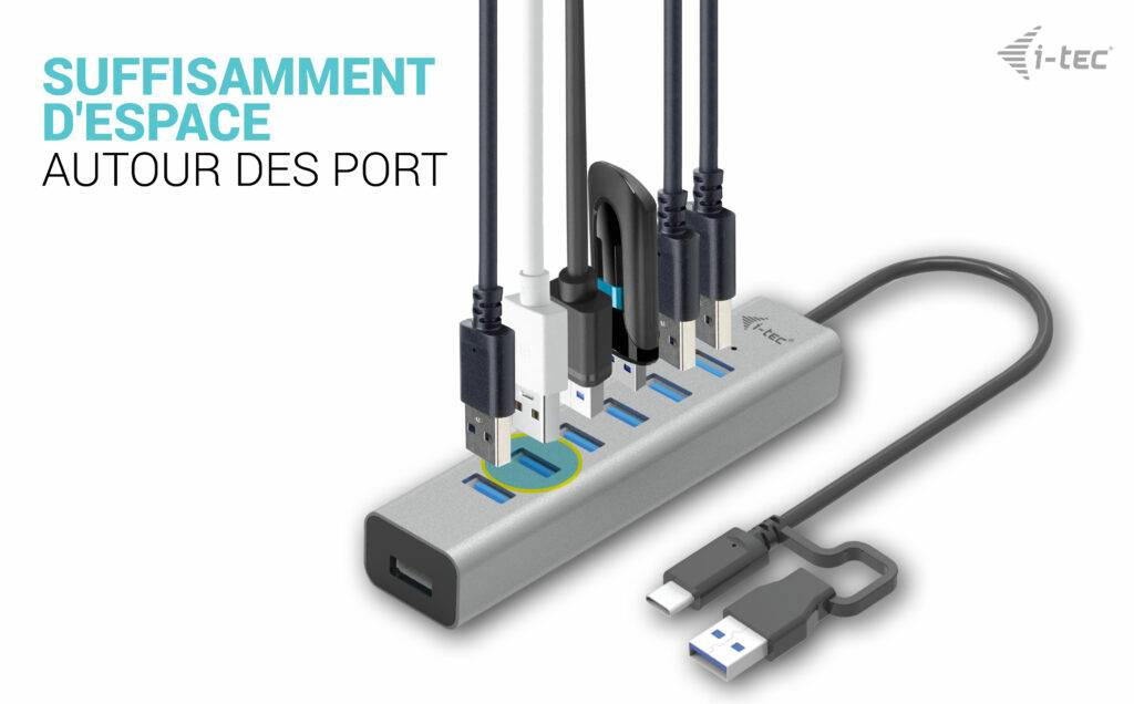 Rca Informatique - image du produit : I-TEC USB-C CHARGING HUB 7 PORT CHARGING METAL HUB 7 PORT