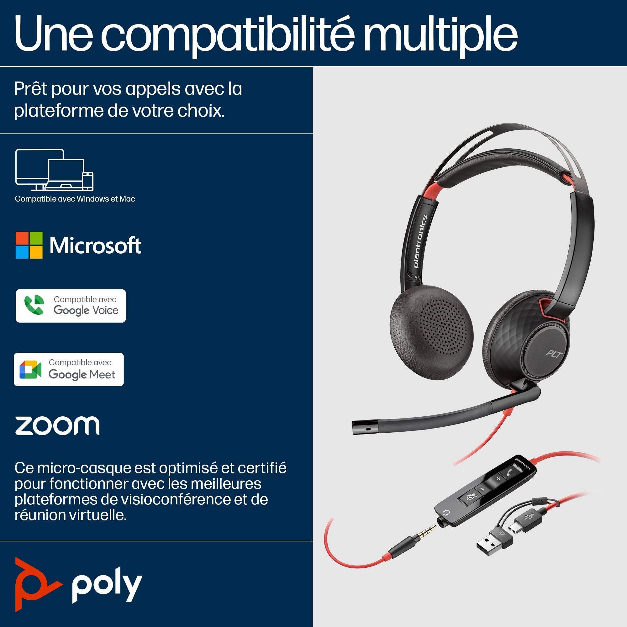 Rca Informatique - image du produit : POLY BW 5220 USB-C HS +3.5MMP +USB-C/A