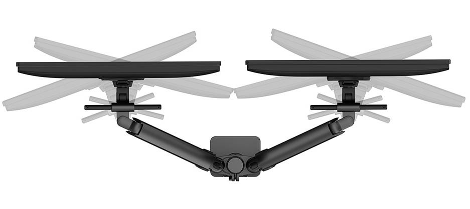 Rca Informatique - image du produit : NEXT ONE SL DESK MOUNT DOUBLE DISPLAY SLIDING VESA BLACK