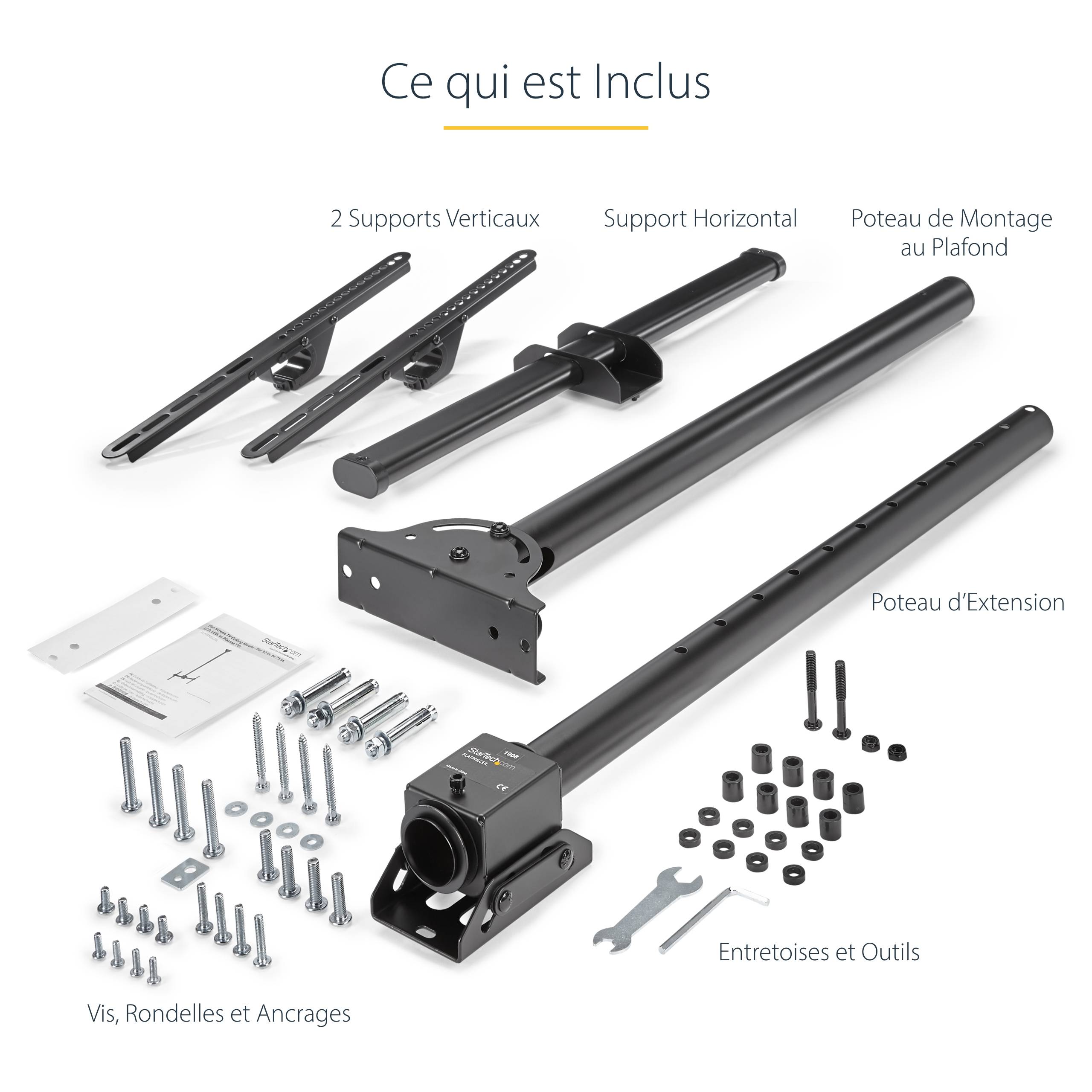 Rca Informatique - image du produit : SUPPORT PLAFOND INCLINABLE POUR TV A ECRAN PLAT DE 32 A 70