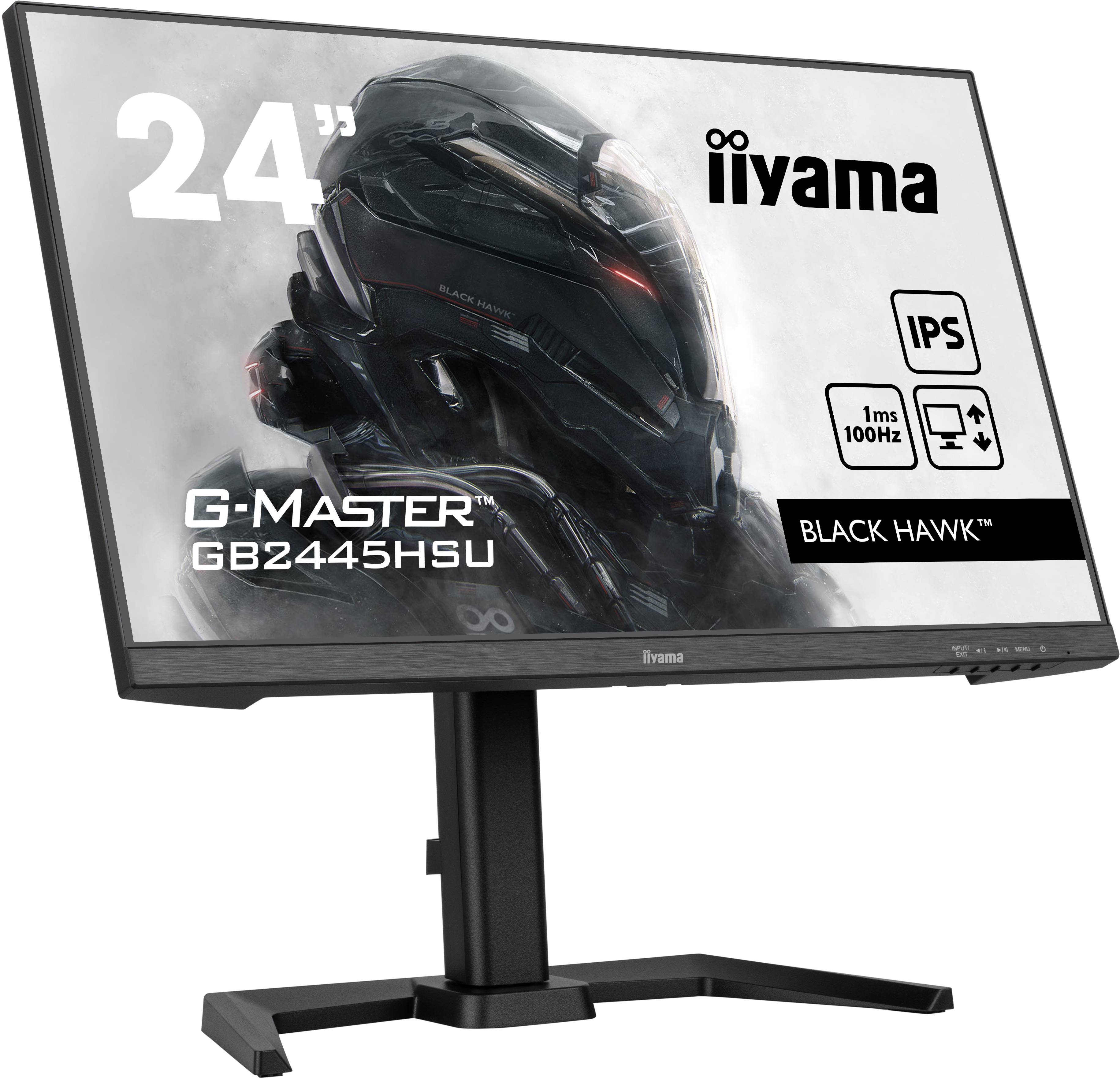 Rca Informatique - image du produit : GB2445HSU-B1 24IN IPS FHD 100HZ 250CD/1MS/HDMI/DP/2USB HUB/HAS