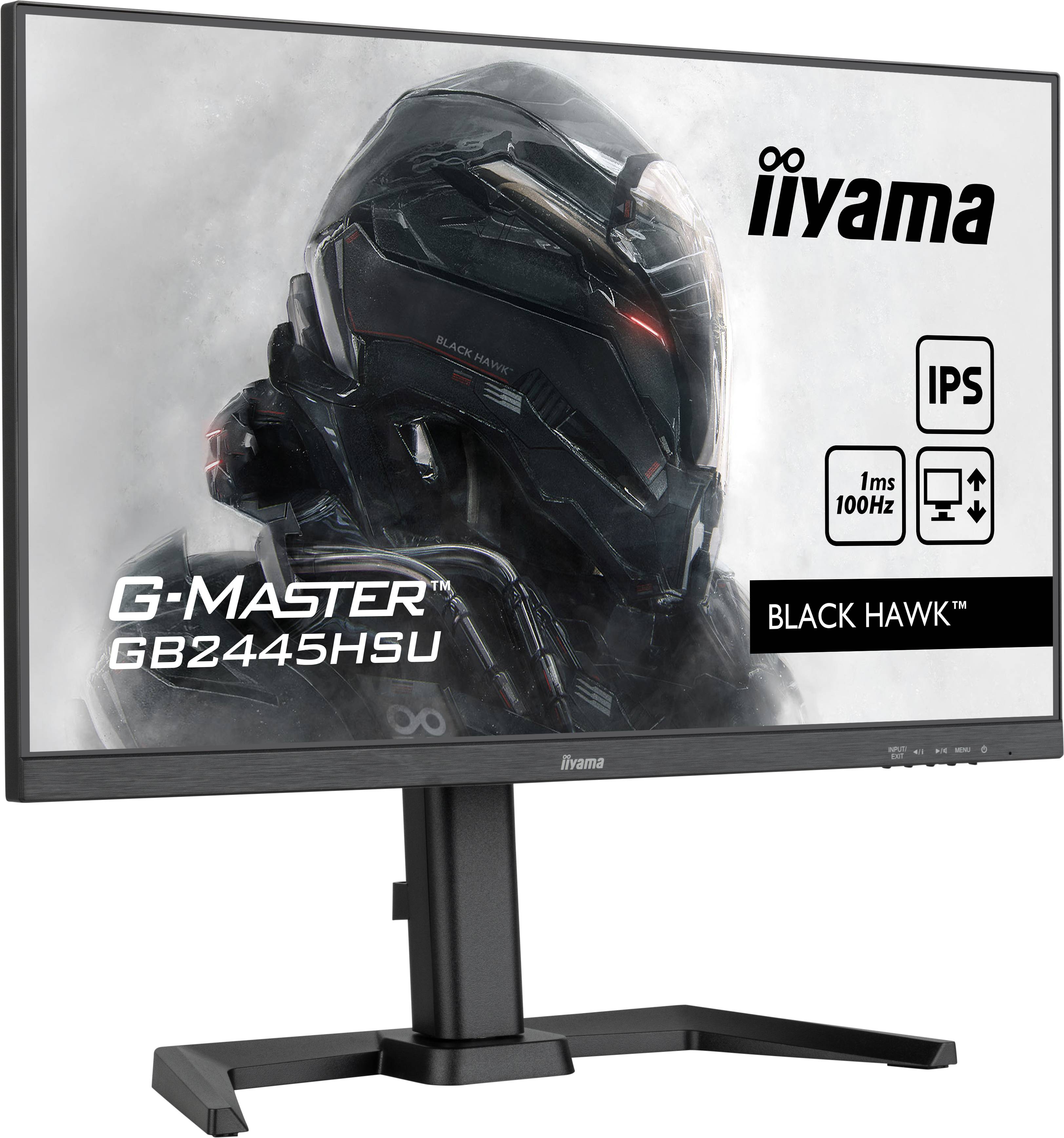 Rca Informatique - image du produit : GB2445HSU-B1 24IN IPS FHD 100HZ 250CD/1MS/HDMI/DP/2USB HUB/HAS