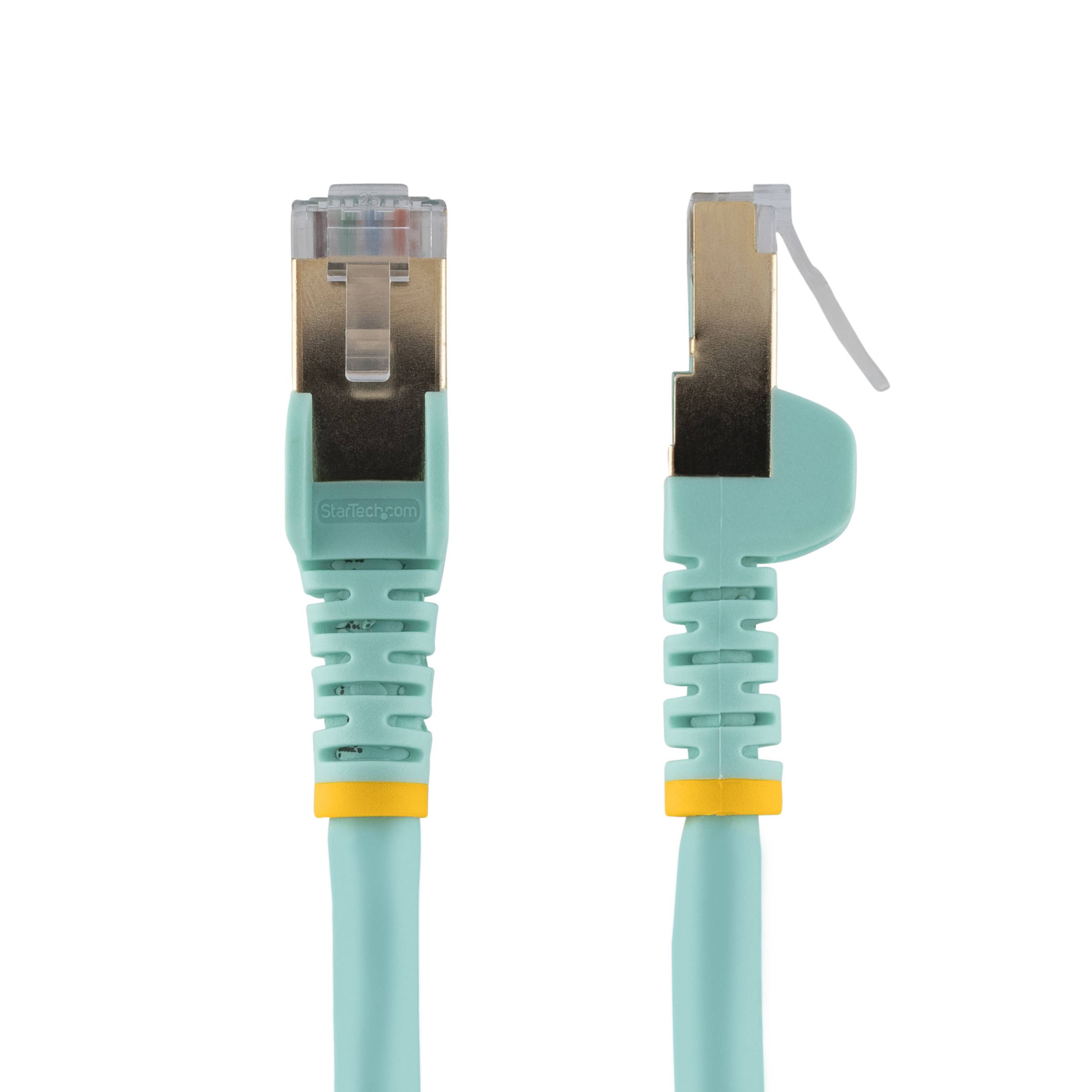 Rca Informatique - image du produit : 0.5M CAT6A PATCH CABLE - AQUA CAT 6A NETWORK CABLE - STP