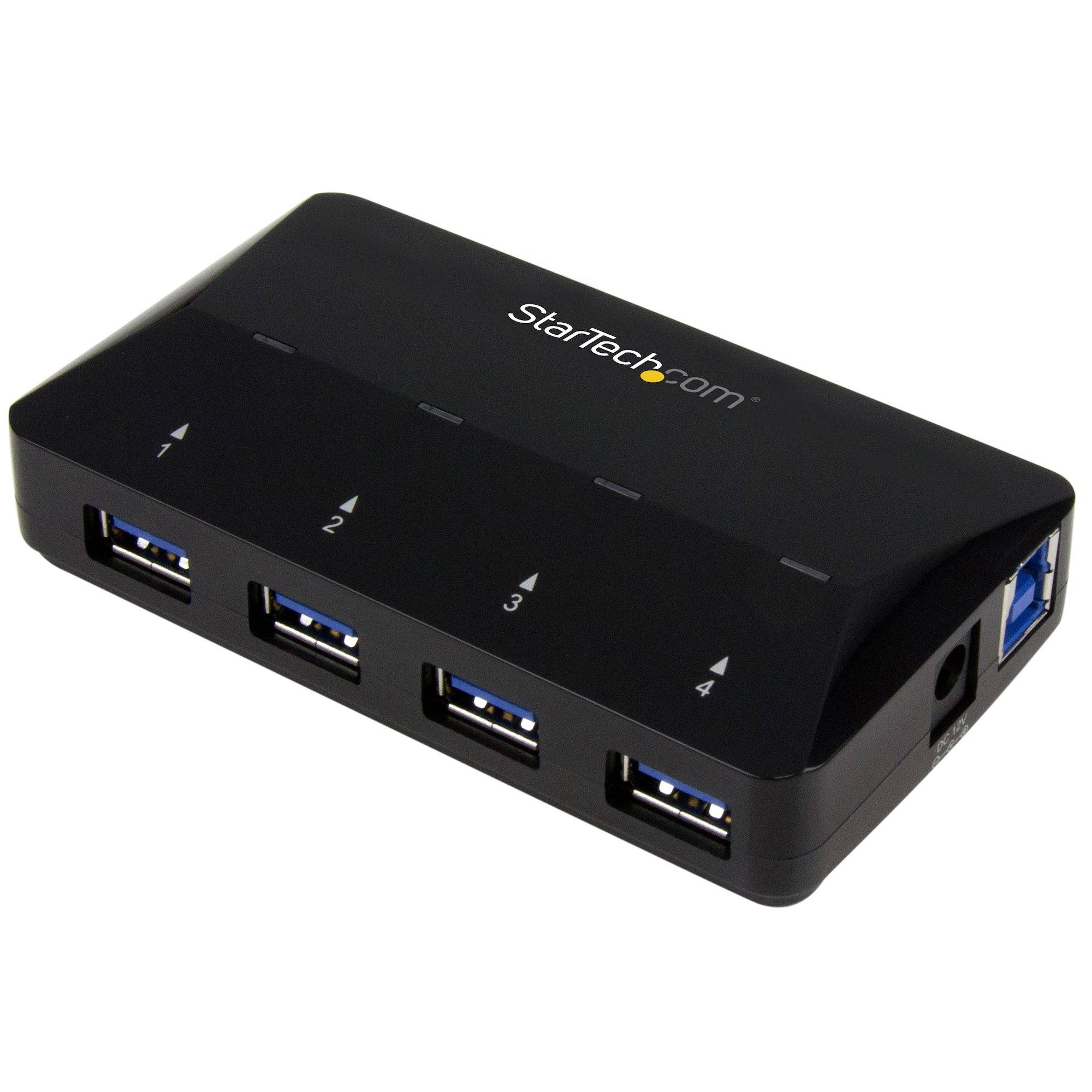 Rca Informatique - image du produit : HUB USB 3.0 A 4 PORTS PLUS PORT DEDIE A LA CHARGE DE 24 A