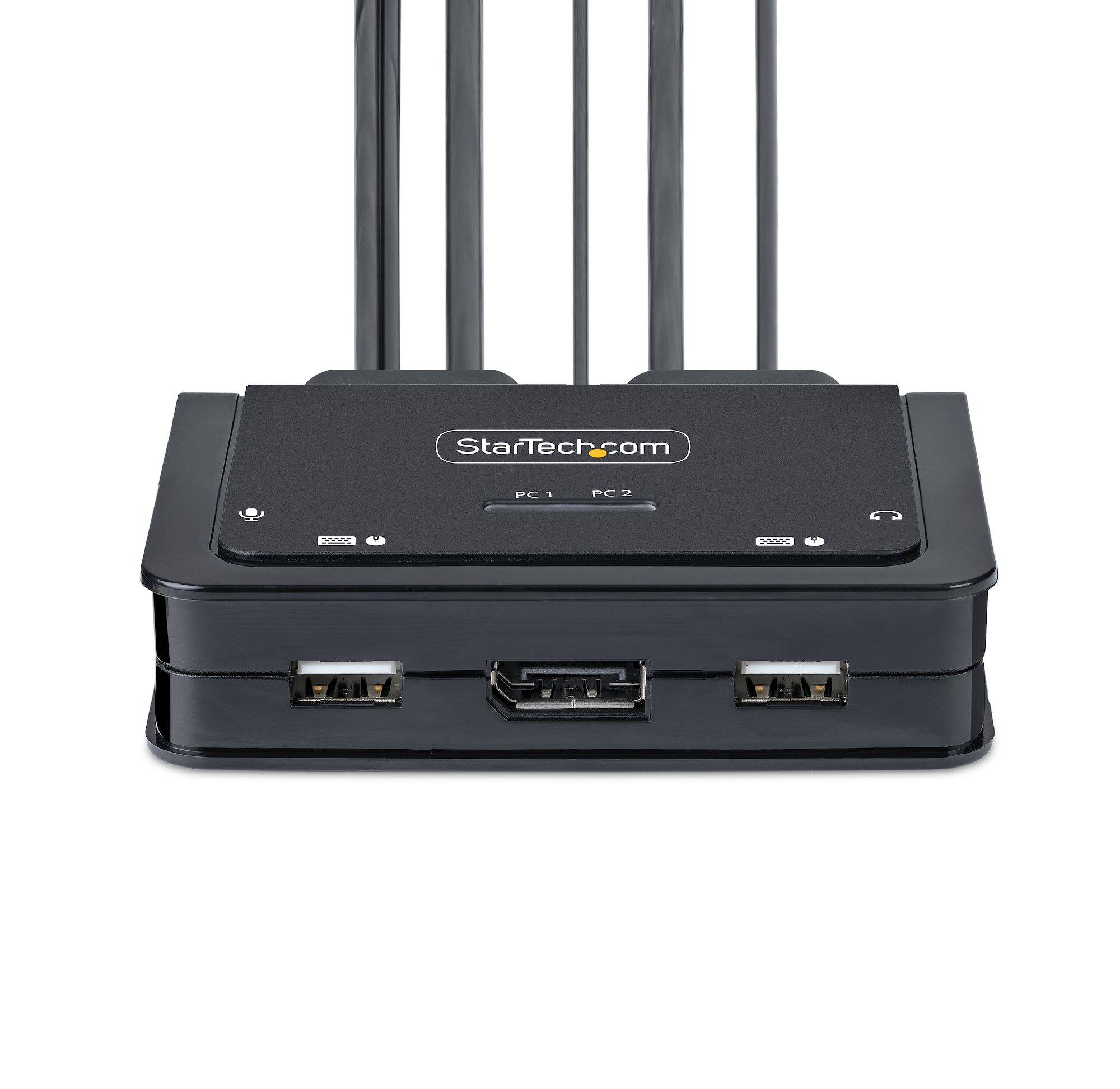 Rca Informatique - image du produit : 2-PORT CABLE KVM SWITCH 4K - USB-C COMPACT KVM BUS POWERED