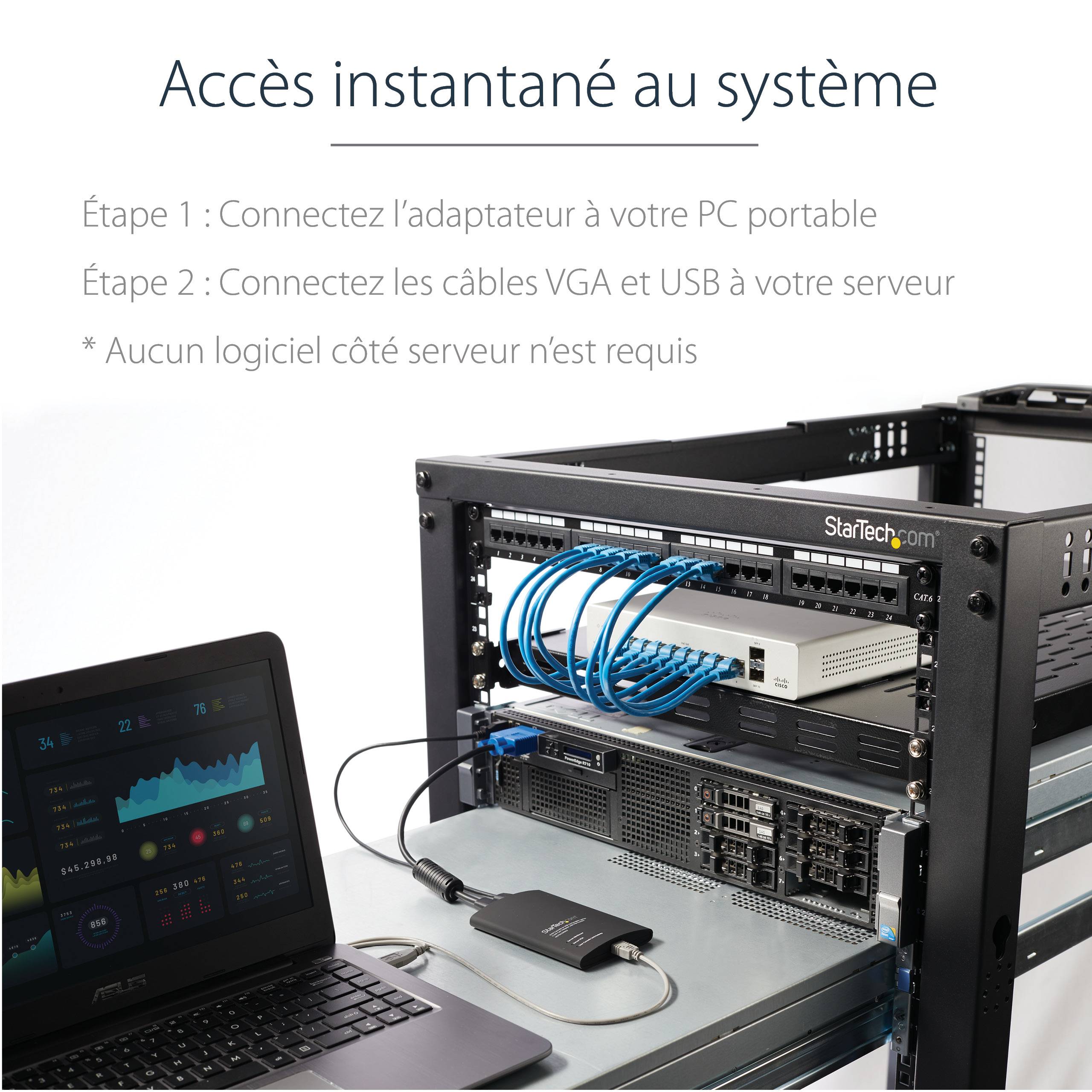 Rca Informatique - image du produit : PORTABLE KVM CONSOLE - VGA USB CRASH CART ADAPTER