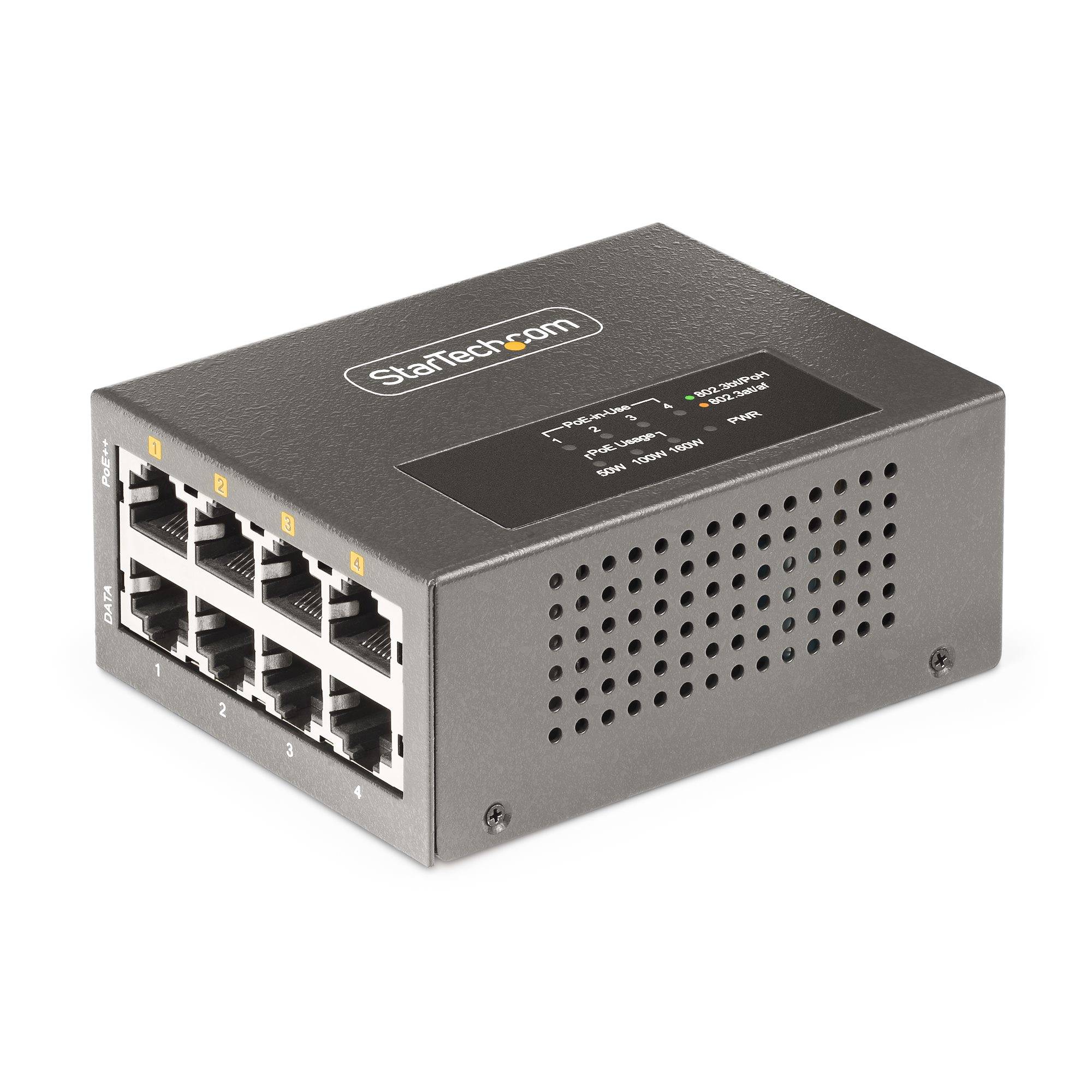 Rca Informatique - Image du produit : 4-PORT POE+/POE++ INJECTOR - MULTI-GIGABIT 5/2.5G ETHERNET