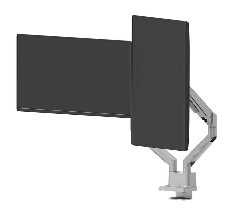 Rca Informatique - image du produit : NEXT SLIM DESK MOUNT DOUBLE DISPLAY TOPFIX CLAMP/GROMM SILVE