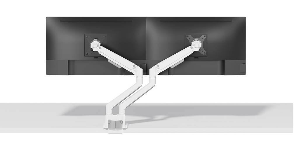 Rca Informatique - image du produit : NEXT SLIM DESK MOUNT DOUBLE DISPLAY TOPFIX CLAMP/GROMM BLACK