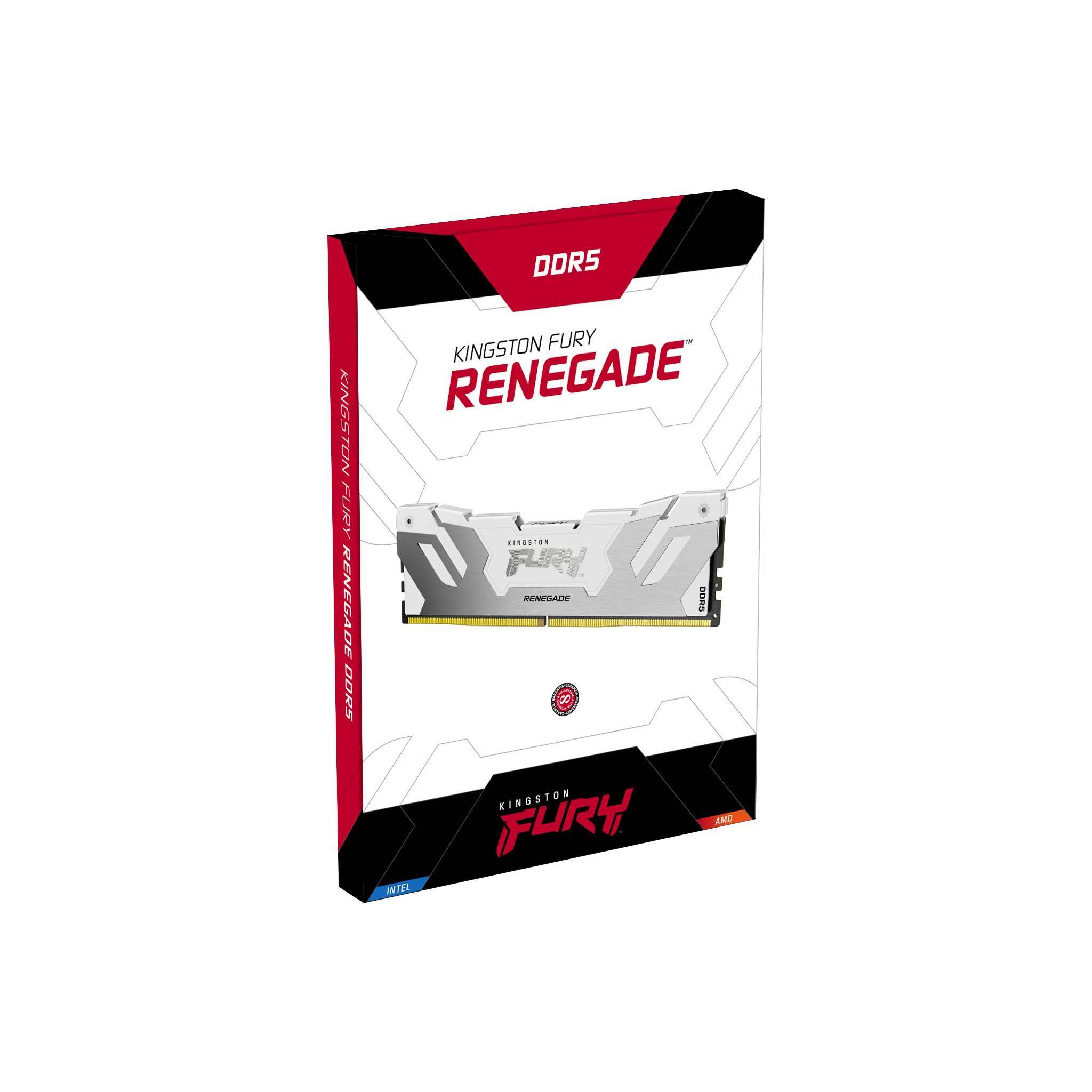 Rca Informatique - image du produit : 16GB DDR5-8000MT/S CL38 DIMM FURY RENEGADE WHITE XMP