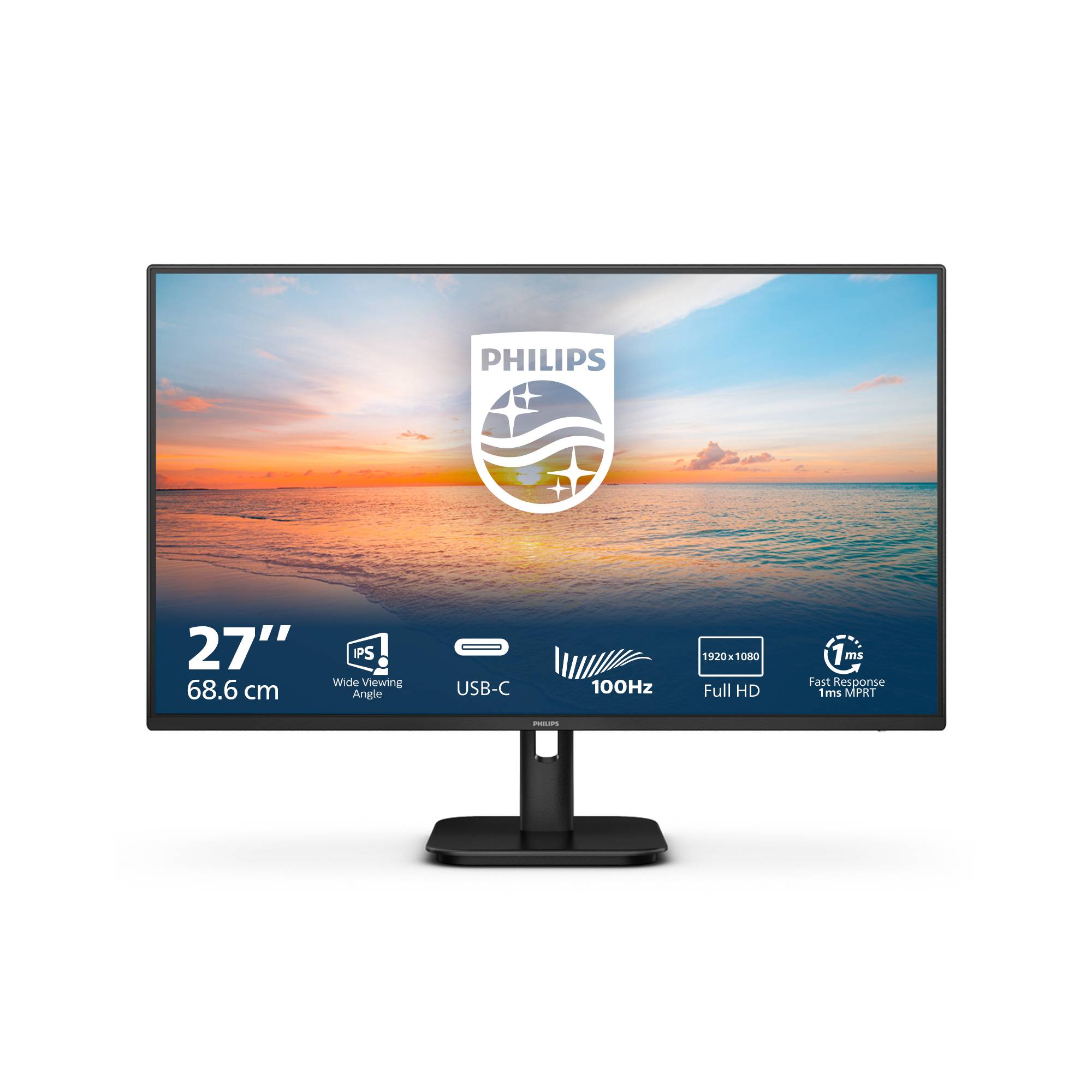 Rca Informatique - image du produit : 27E1N1300A 27IN IPS FHD 100HZ 250CD/HDMI/2USB/USB-C