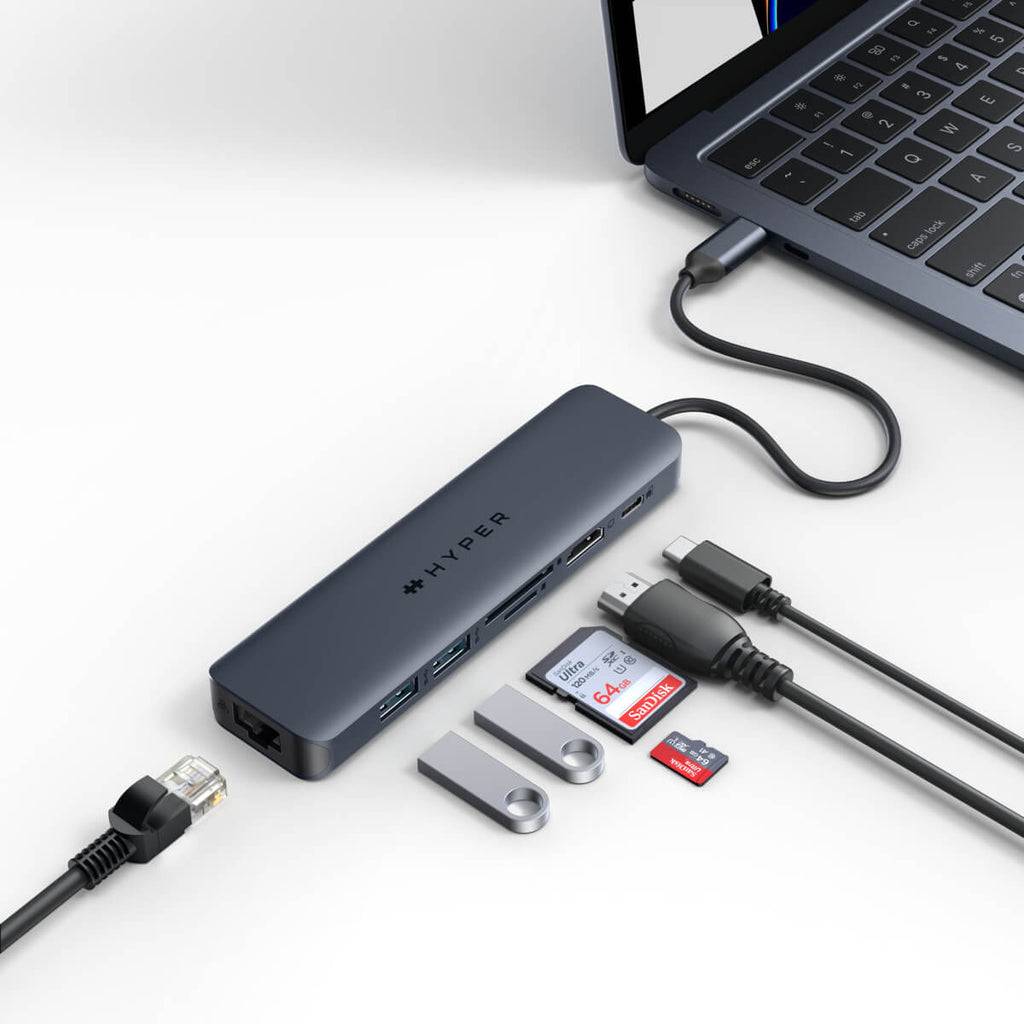 Rca Informatique - image du produit : HYPERDRIVE ECOSMART GEN.2 UNIVERSAL USB-C 7-IN-1 HUB W 100