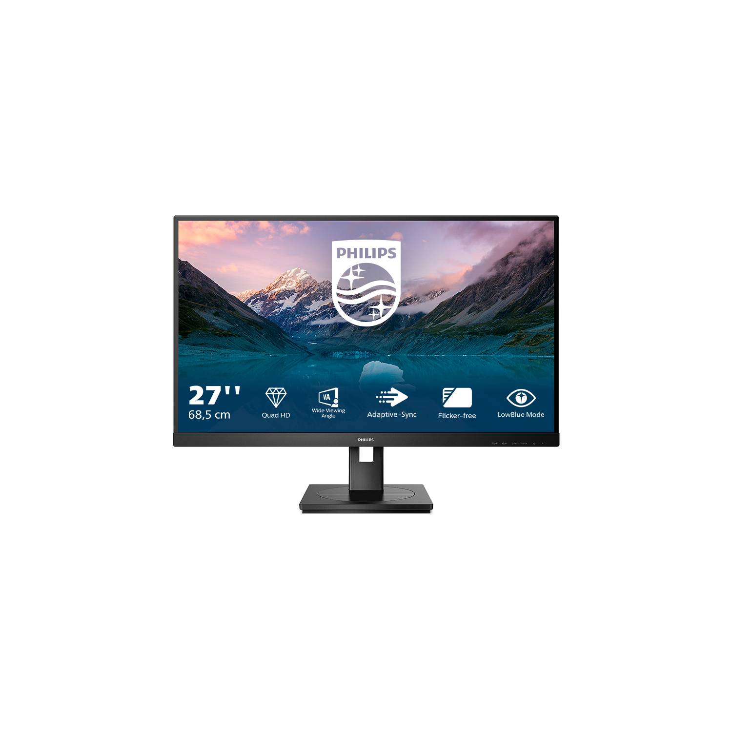 Rca Informatique - image du produit : 275S9JML/00 27IN VA QHD 300CD 4MS/HDMI/DP/USB-B/2USB-A/HAS