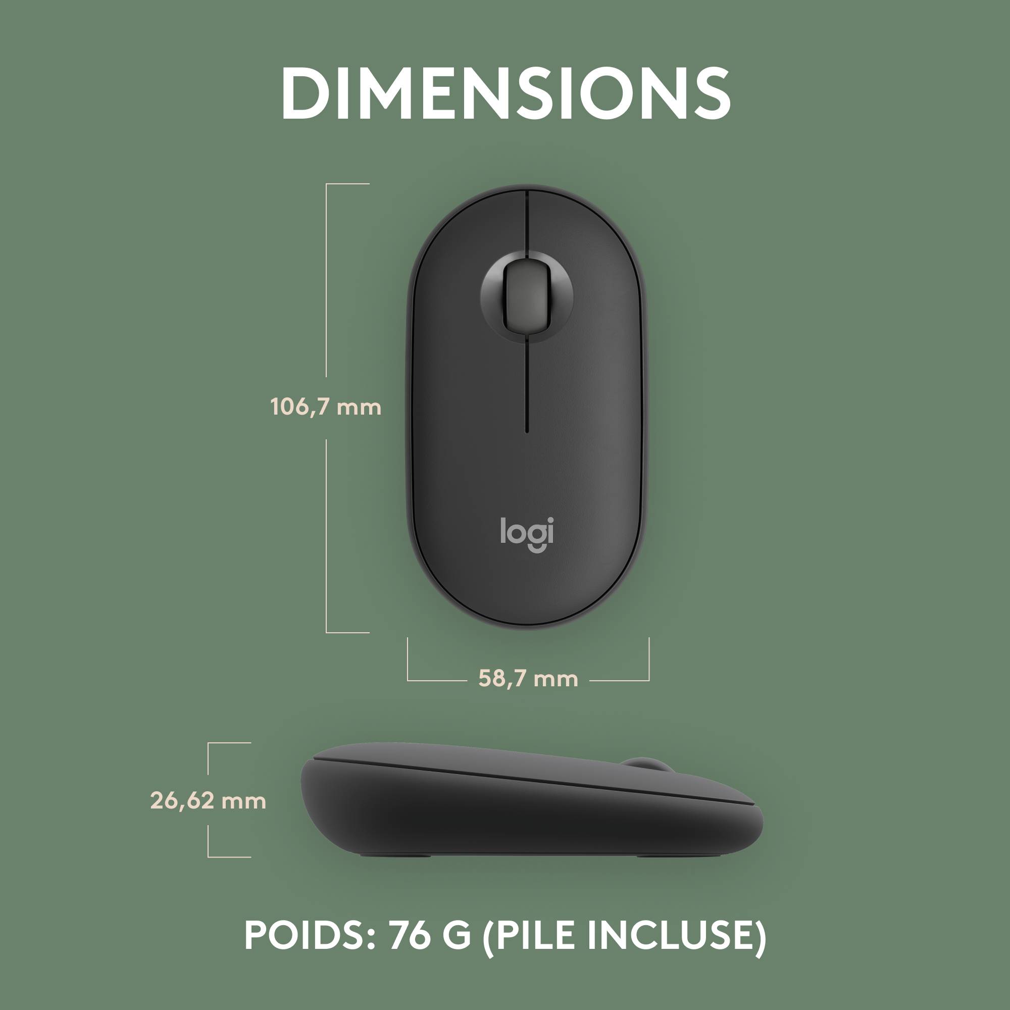 Rca Informatique - image du produit : PEBBLE MOUSE 2 M350S GRAPHITE TONAL BT N/A EMEA-808 DONGLELESS