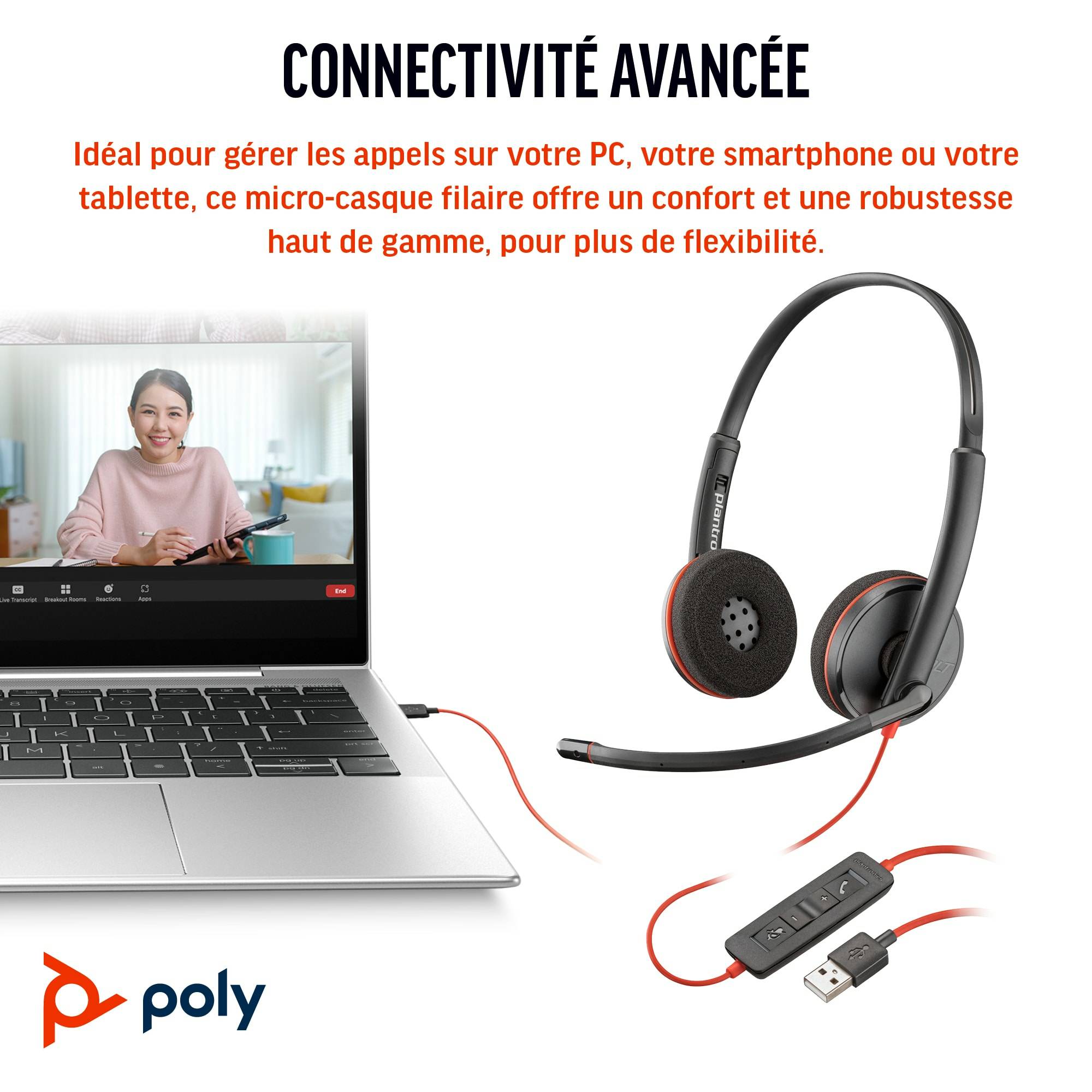 Rca Informatique - image du produit : POLY BW 3220 STEREO USB-C HS +USB-C/A