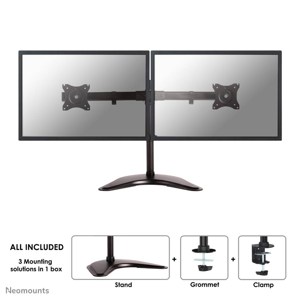 Rca Informatique - image du produit : DESK MOUNT DUAL 19-27IN BLACK STND/CLMP/GRM.M16KG.75X75TO100X1