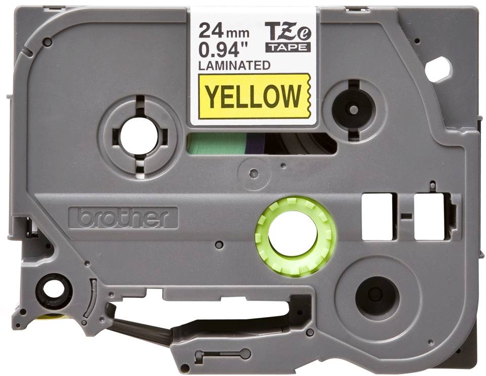 Rca Informatique - image du produit : TZE-651 LAMINATED TAPE 24MM 8M NOIR/JAUNE