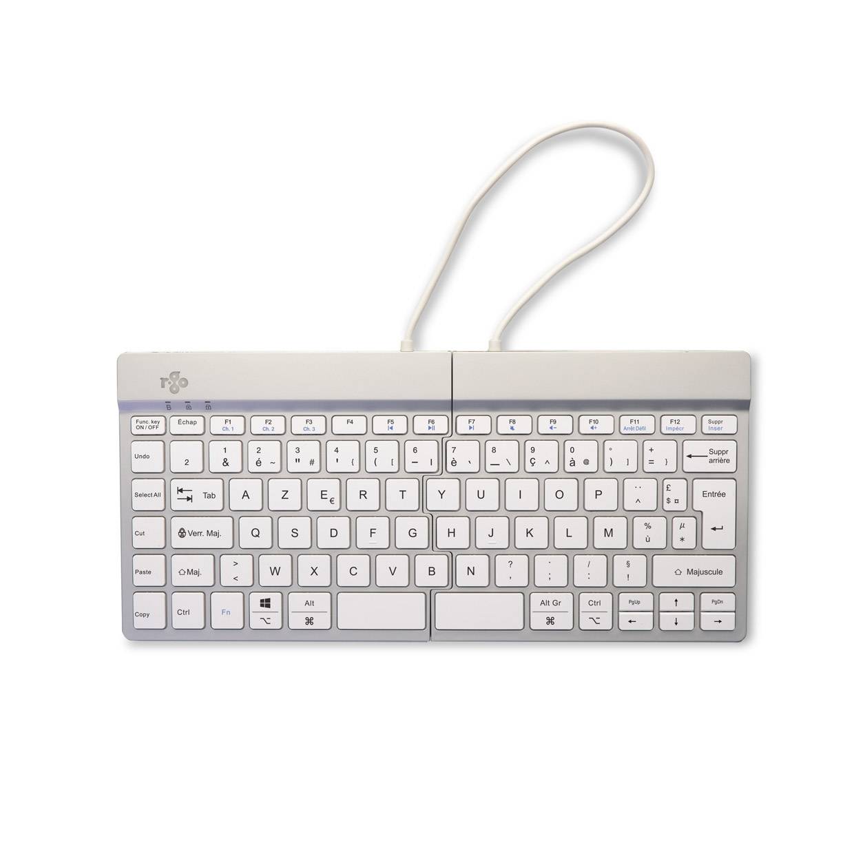 Rca Informatique - image du produit : R-GO SPLIT BREAK ERGONOMIC WHITE WIRELESS