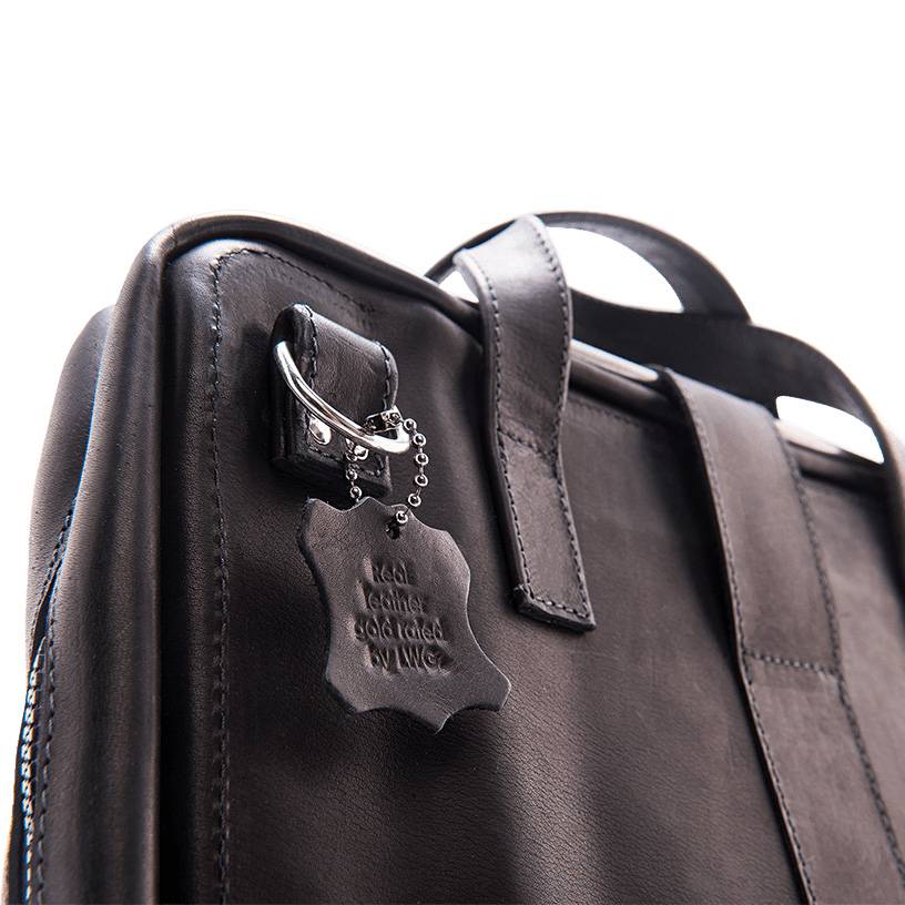 Rca Informatique - image du produit : VIVA LAPTOP BAG 15.6IN BLACK- FULL GRAIN LEATHER BLACK