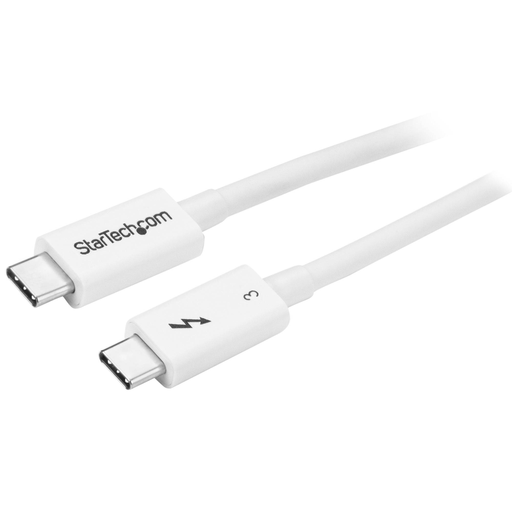 Rca Informatique - image du produit : 0.5M THUNDERBOLT 3 USB C CABLE 40GBPS - WHITE