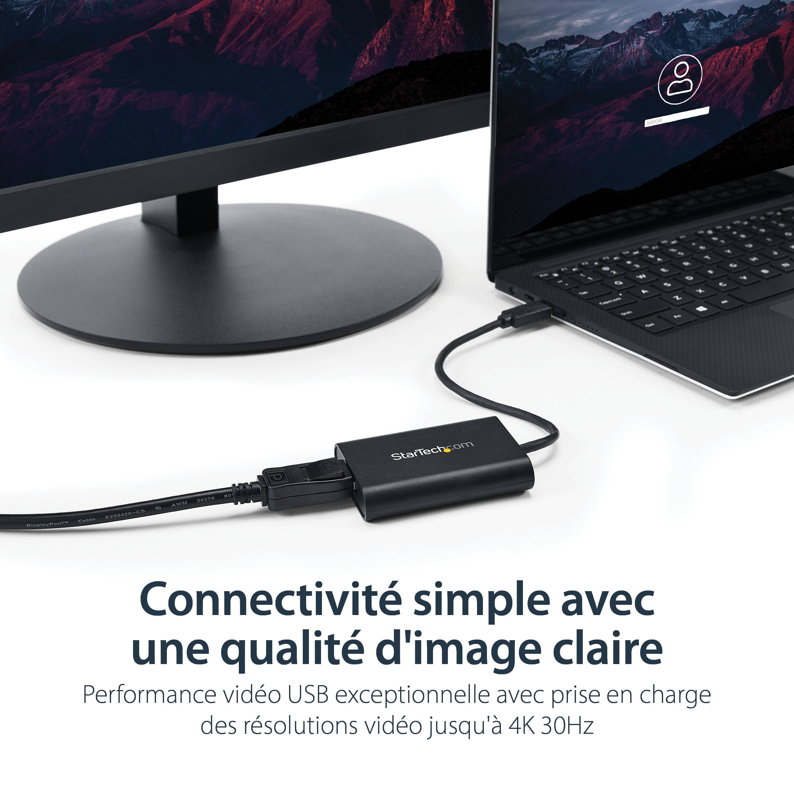 Rca Informatique - image du produit : USB TO DP 4K VIDEO CARD - USB 3.0 TO DISPLAYPORT ADAPTER - 4K