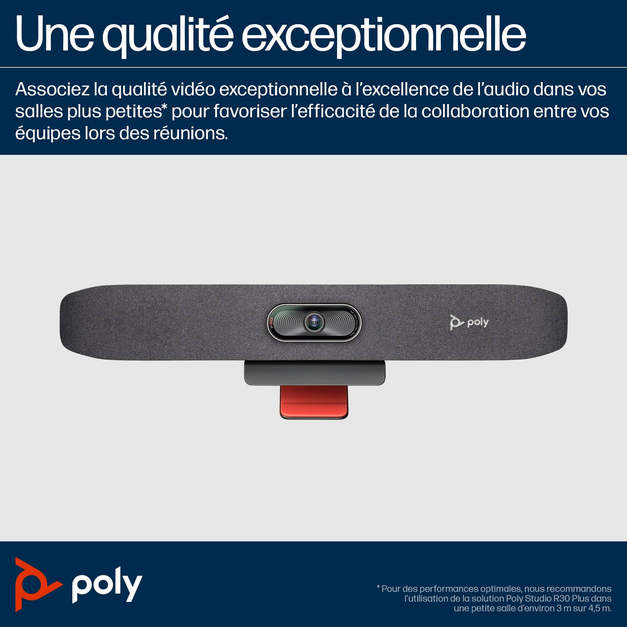 Rca Informatique - image du produit : POLY STUDIO R30 USB VIDEO BAR SWITZERLAND LOCALIZATION