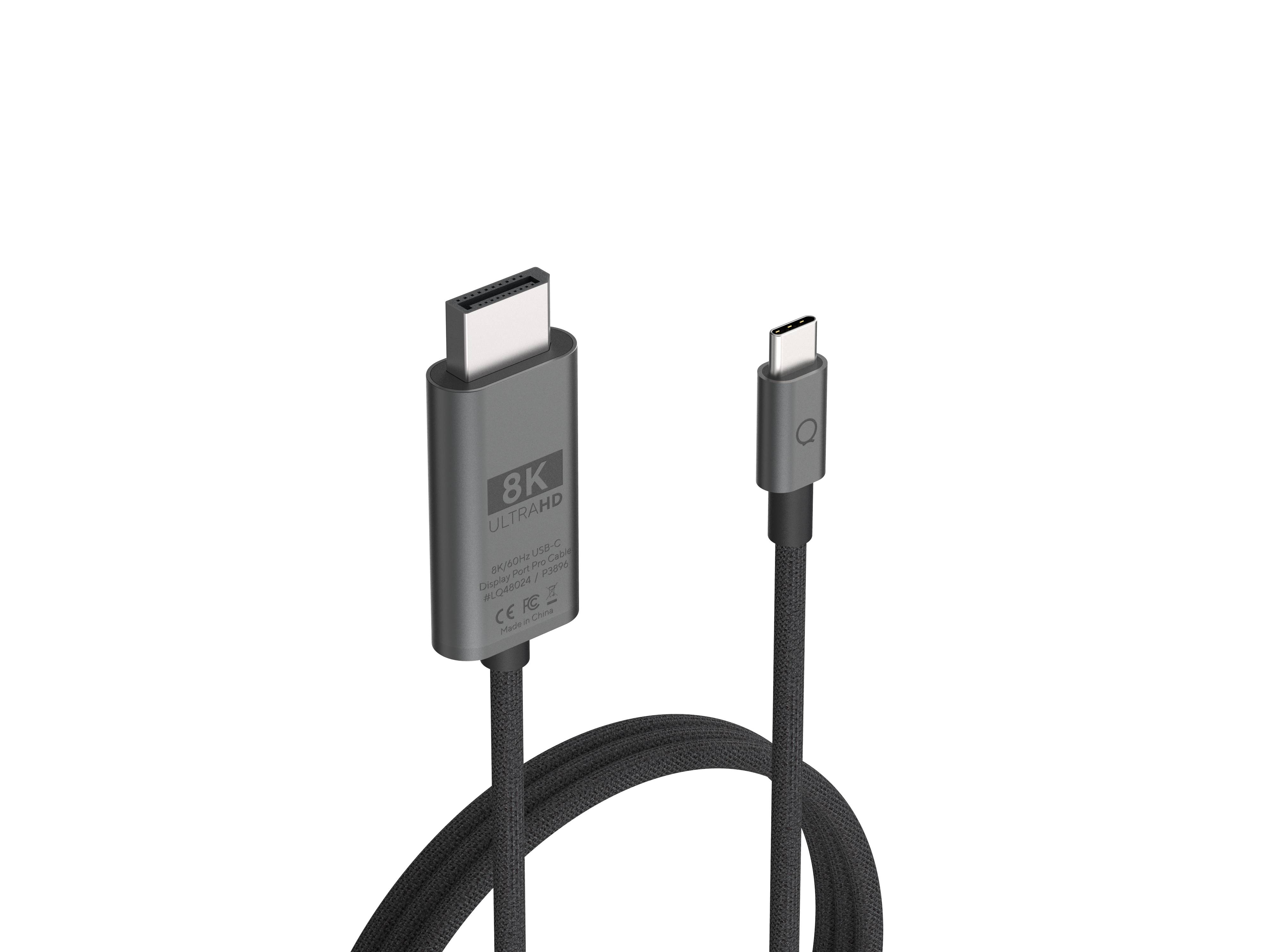 Rca Informatique - Image du produit : USB-C TO DP  8K/60HZ 2M CABLE LINQ - BLACK