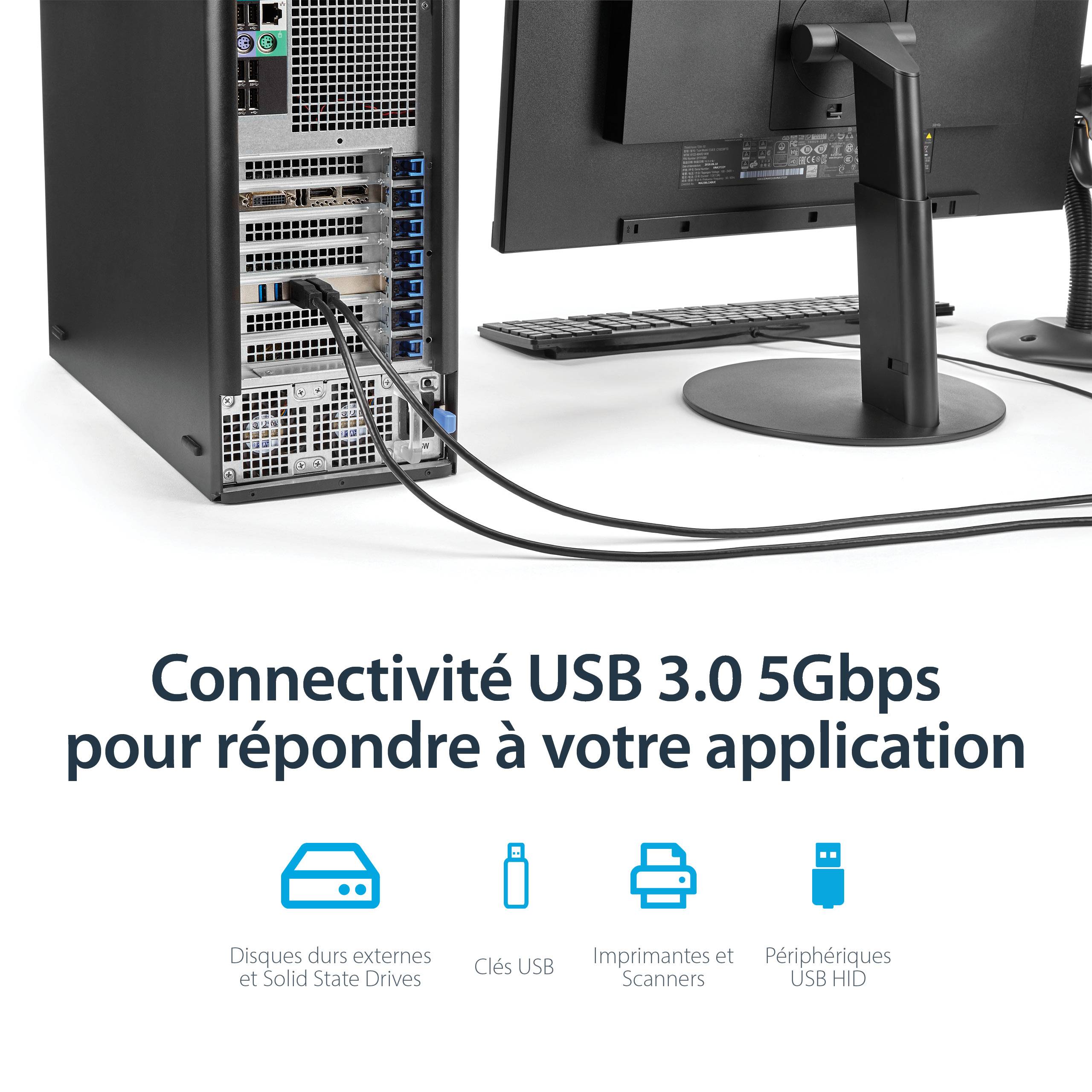 Rca Informatique - image du produit : CARTE CONTROLEUR QUADRUPLE BUS PCIE VERS 4 PORTS USB 3.0 - UASP