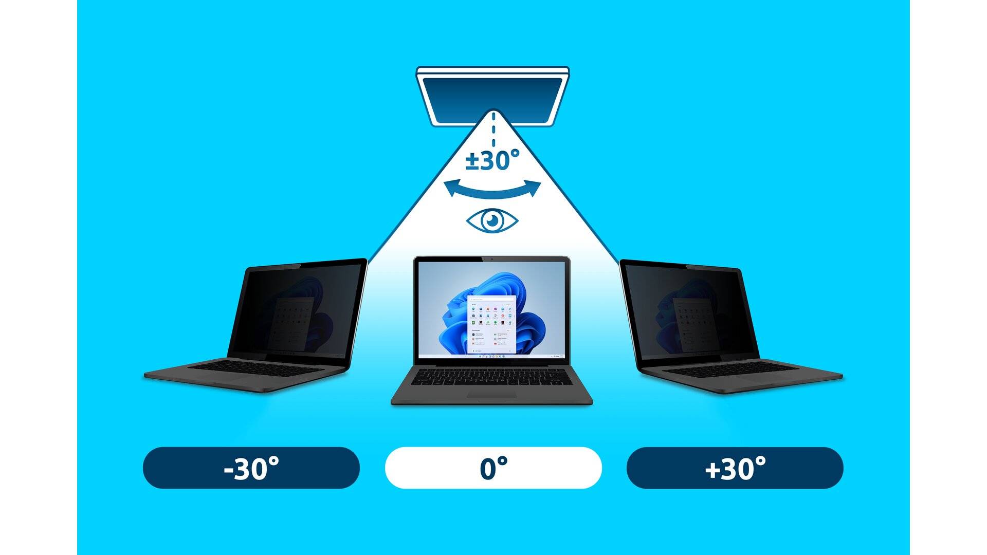 Rca Informatique - image du produit : PRIVACY SCREEN FILTER 2-WAY REMOVABLE FOR 15.6IN 16:10 LAPTO