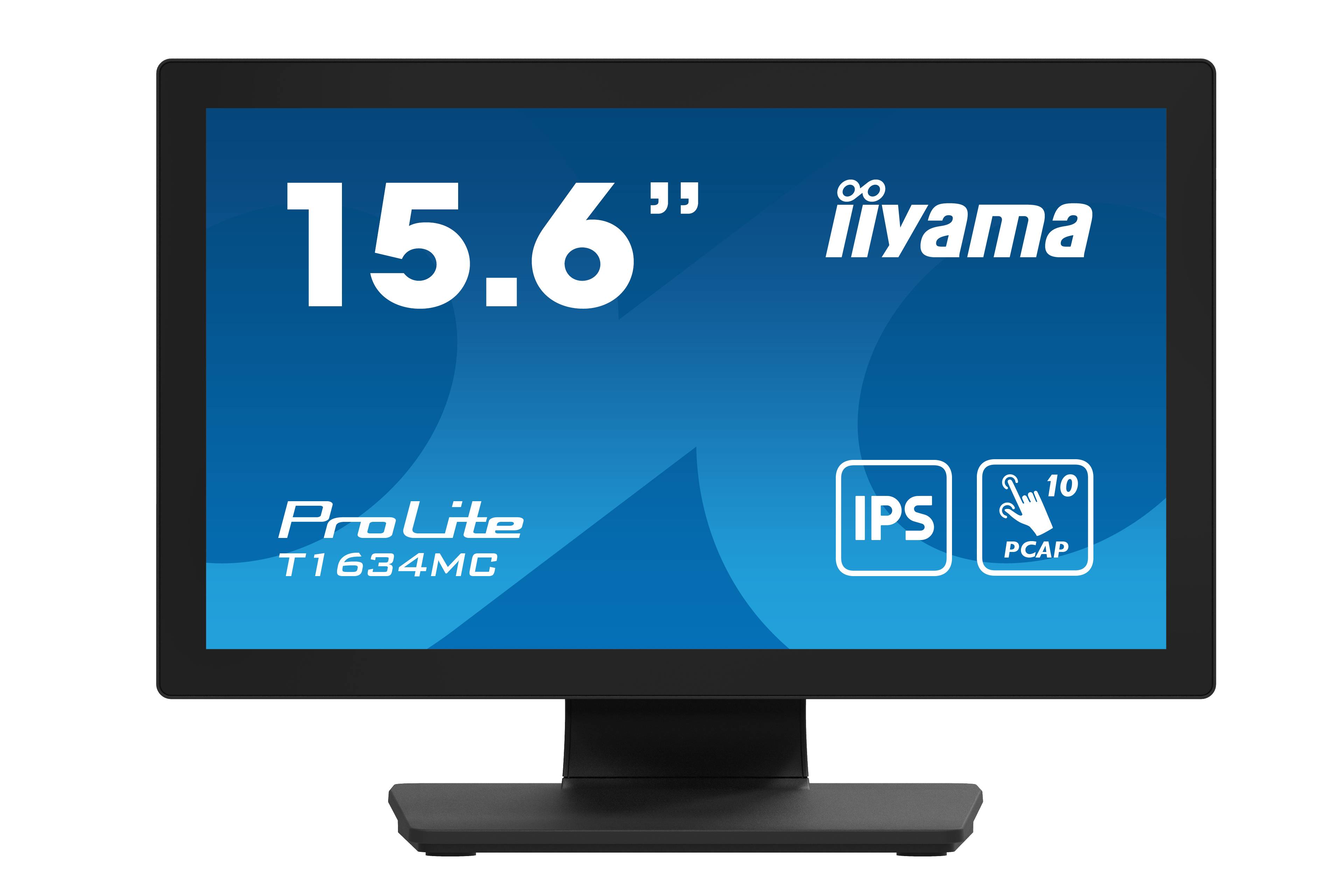 Rca Informatique - image du produit : T1634MC-B1S 15.6IN IPS FHD PCAP 450CD/HDMI/DP/VGA