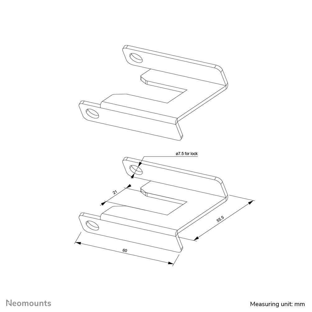 Rca Informatique - image du produit : NEOMOUNTS BY NEWSTAR WHEEL BRAKE LOCK OR FL55-875BL/WH1/FL5