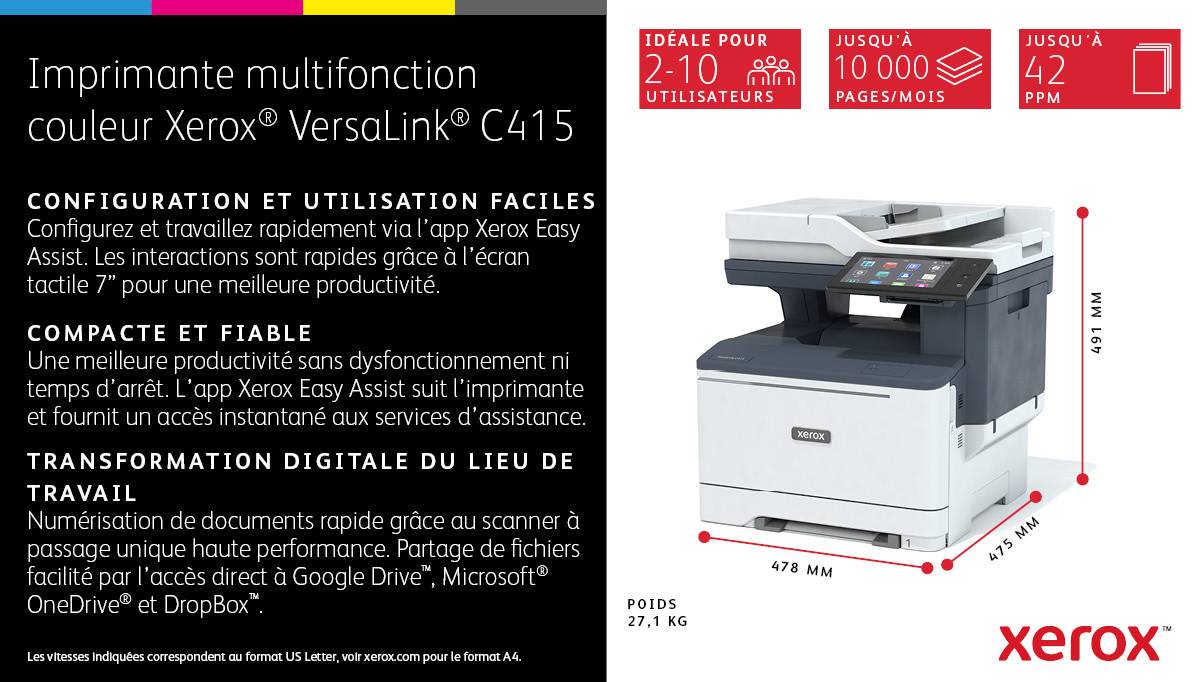 Rca Informatique - image du produit : VERSALINK C415 A4 40PPM DUPLEX COPY/PRINT/SCAN/FAX PS3 PCL5E/6