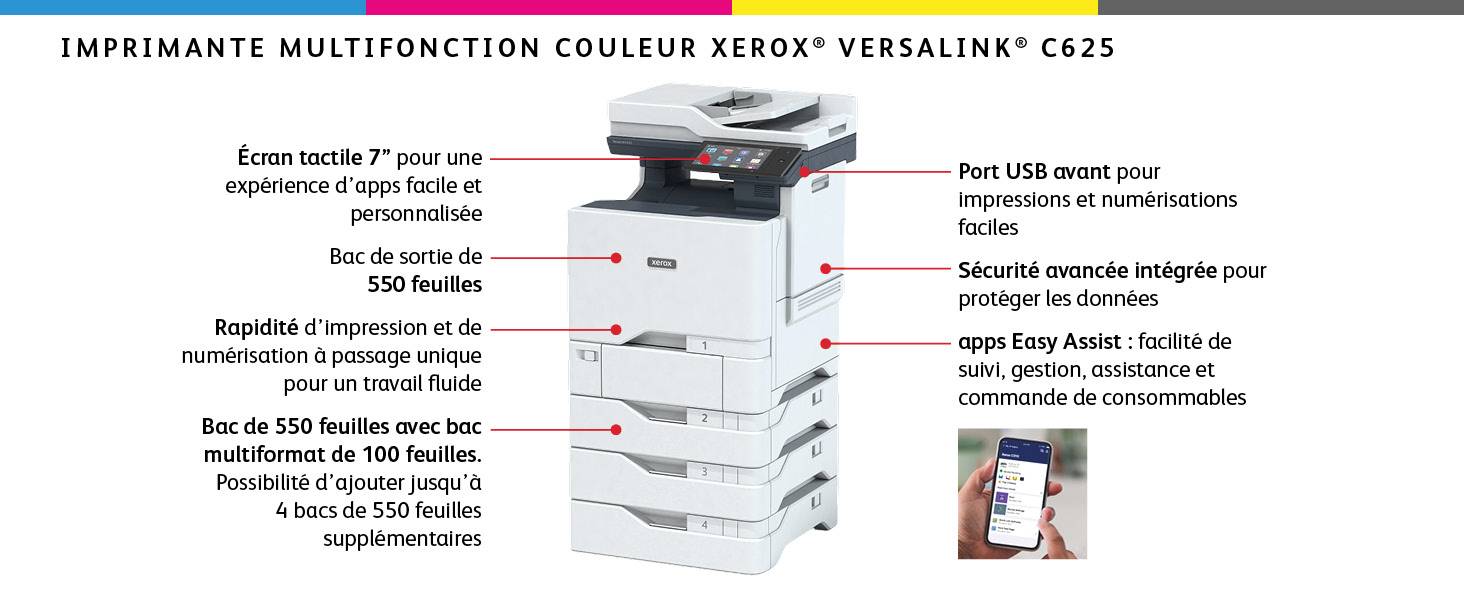 Rca Informatique - image du produit : VERSALINK C625 A4 50PPM DUPLEX COPY/PRINT/SCAN/FAX PS3 PCL5E/6