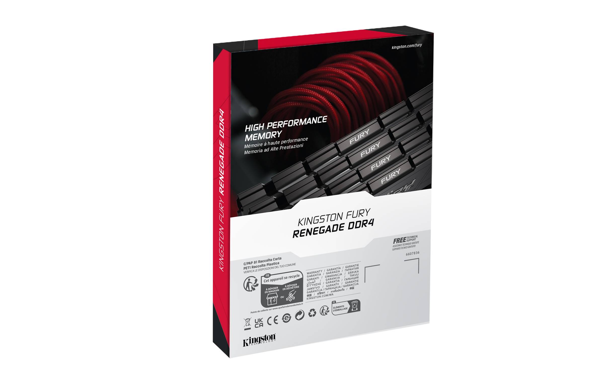 Rca Informatique - image du produit : 128GB DDR4-3600MT/S CL18 DIMM (KIT OF 4) FURY RENEGADE BLACK