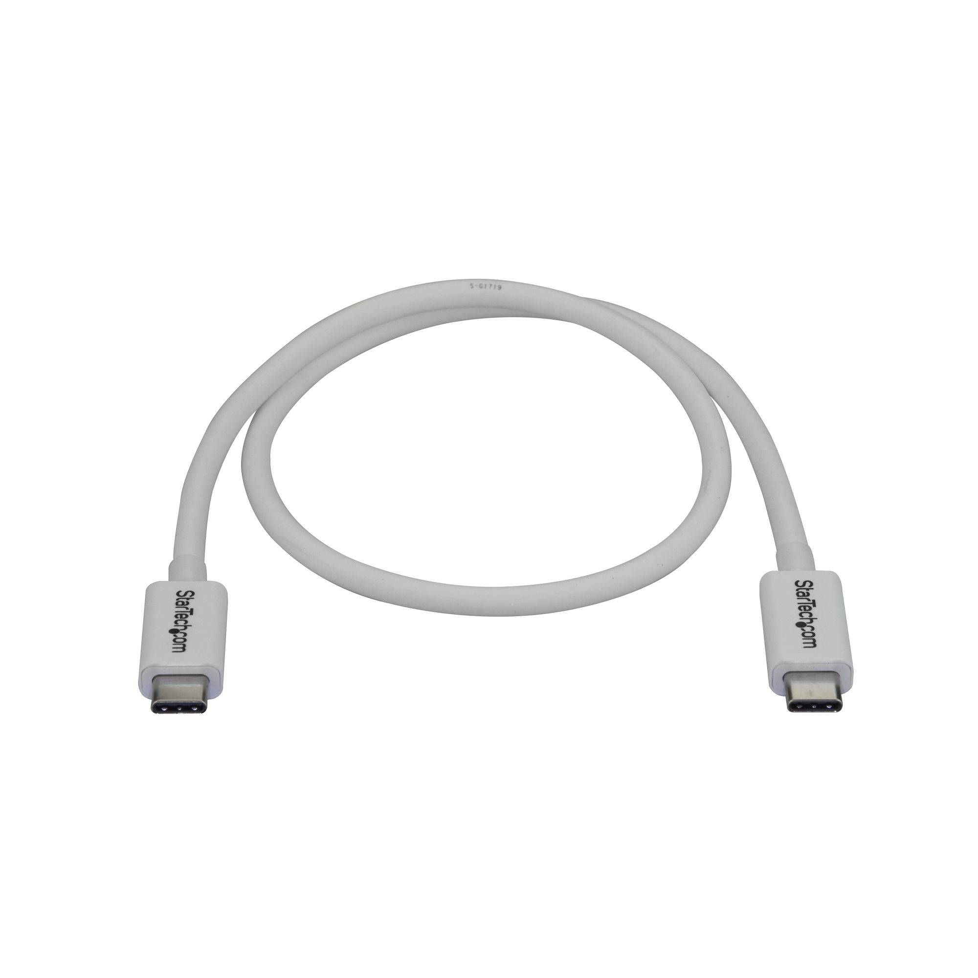 Rca Informatique - image du produit : 0.5M THUNDERBOLT 3 USB C CABLE 40GBPS - WHITE