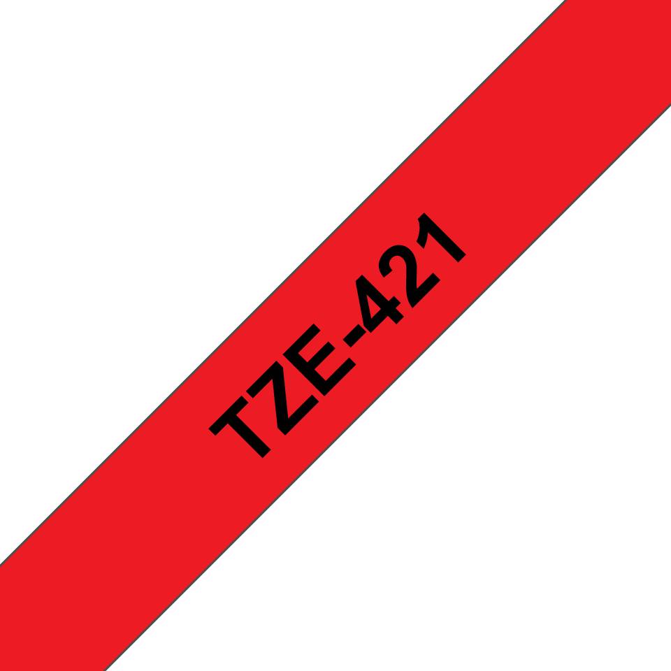 Rca Informatique - Image du produit : TZE-421 LAMINATED TAPE 9MM 8M NOIR/ROUGE